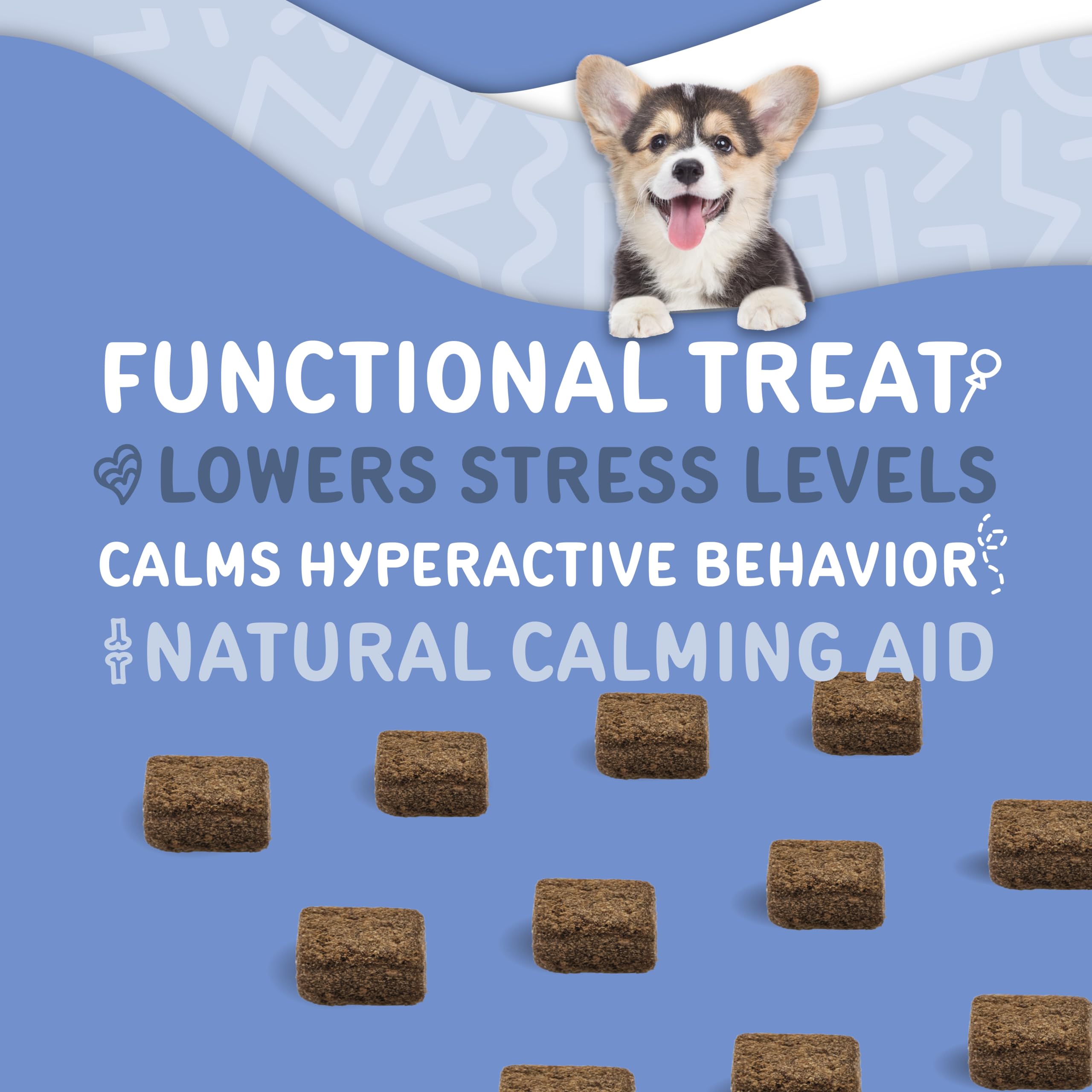 Waggedy Calm With Melatonin To Manage Stress & Anxiety Relief, Dog Supplements & Vitamins (60 Pet Calming Chews)