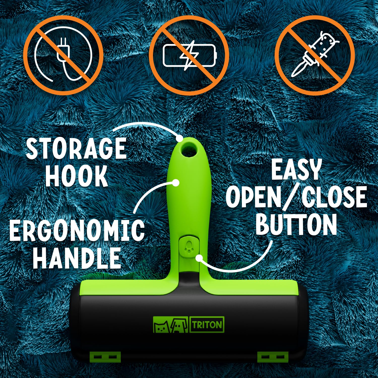 Triton Pet Hair Removal Tool W/Fur Trapping Compartment - Easy To Use Pet Hair Roller, Fur Remover Tool - Cat And Dog Fur Remove