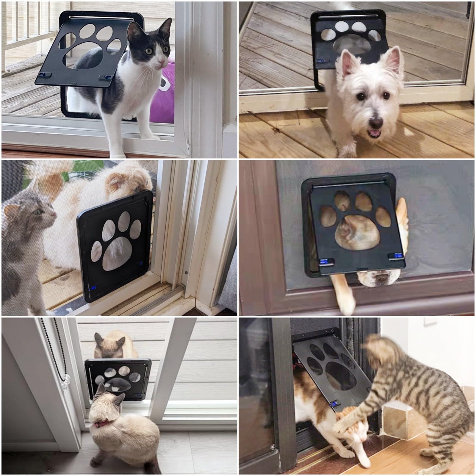 Namsan Cat Door for Screen Door, Passage 8 x 10.2 inches, Small Dog Door for Sliding Door, Pet Screen Window, Magnetic Flap Auto