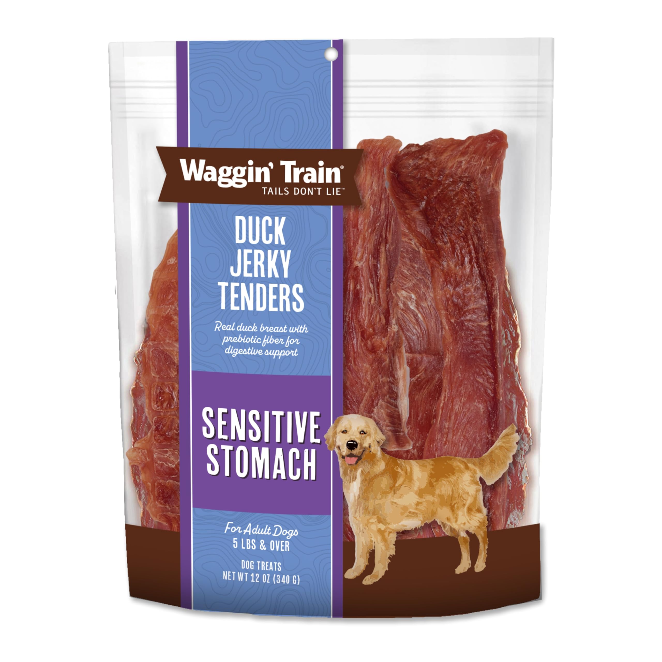Waggin Train Duck Jerky Tenders for Sensitive Stomach for Dogs - 12 oz Pouch - Grain Free, High Protein Dog Treat