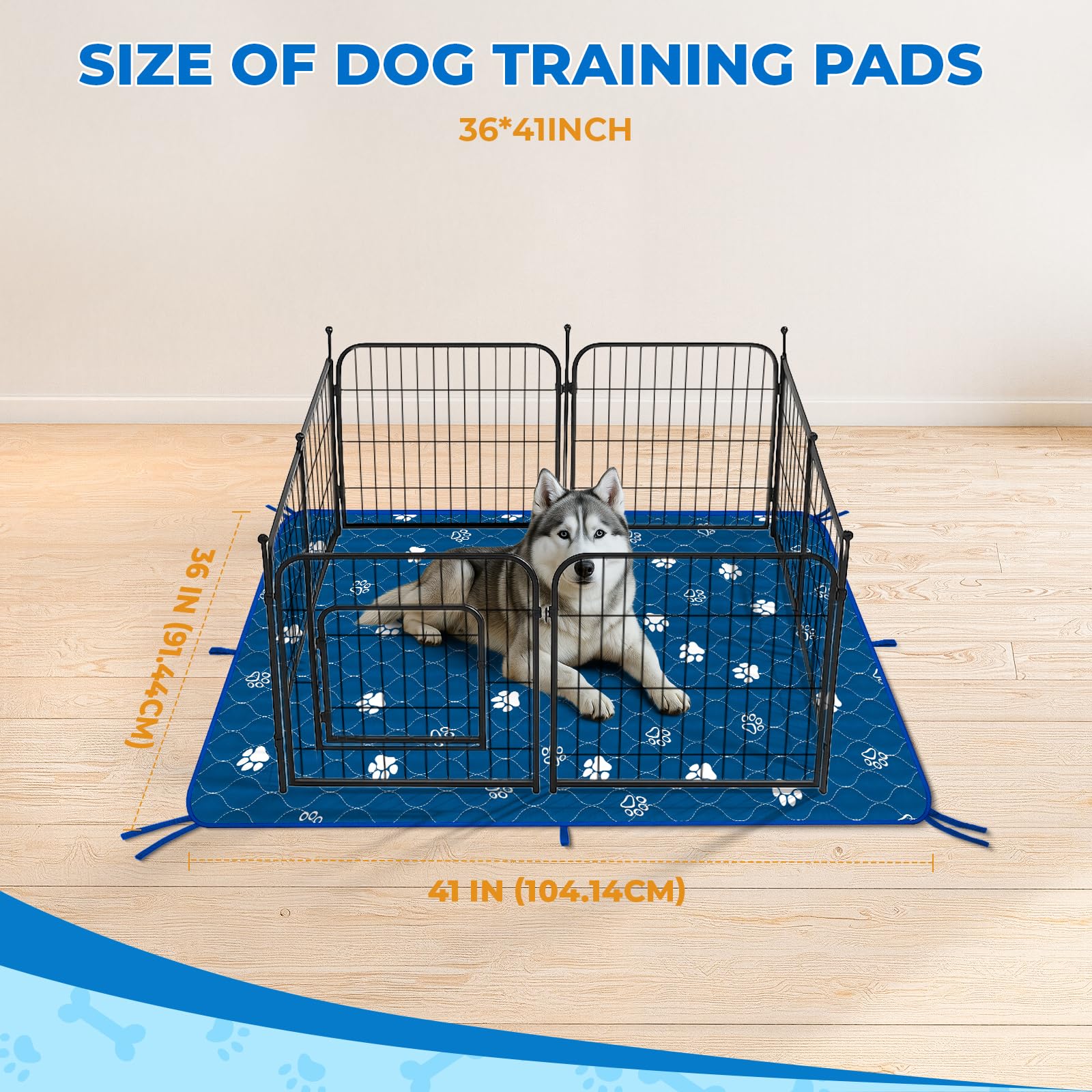 Fostanfly Washable Pee Pads For Dogs, 2 Pack Large 36''X48'' Ultra-Absorbent And Leak-Proof Non-Slip Reusable Potty Training Pad