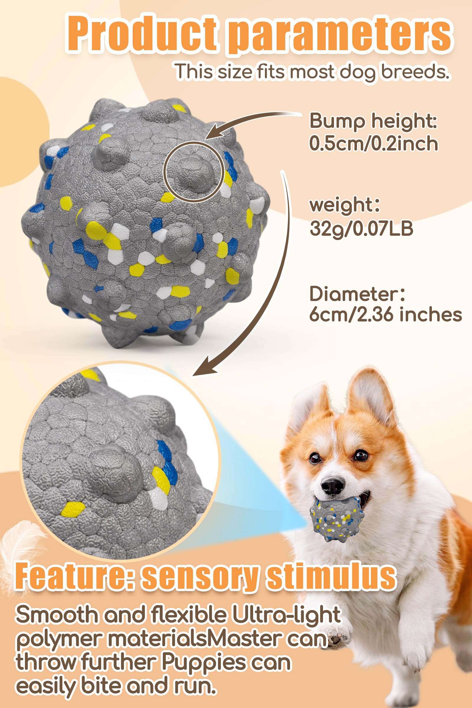 Moonorange 2.36'' Dog Balls For Dogs Aggressive Chewers Indestructible Tennis Durable Bouncy Interactive Dog Toy Balls For Fetch