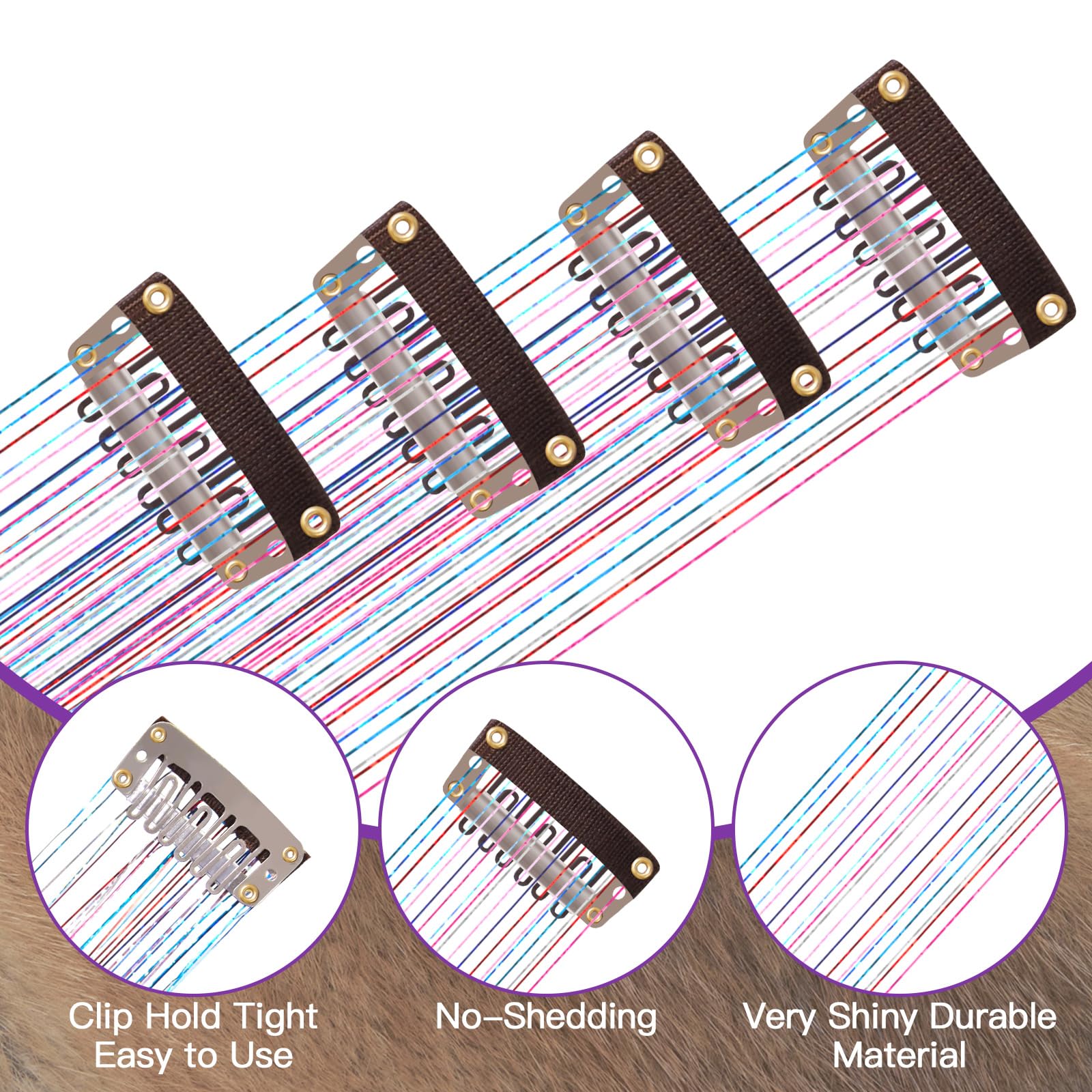 Juexica 18 Pcs Horse Accessory Clip In Hair Extensions For Mane And Tail Tack Horse Stuff Pony Hair Tinsel For Real Horses Weste