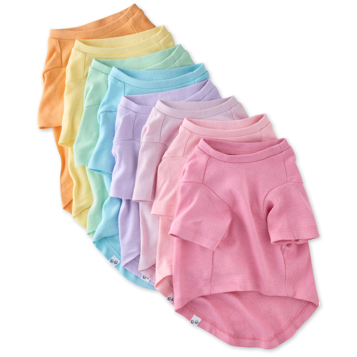 Pet Passion Multipack 100% Organic Cotton Dog Short Sleeve T-Shirt Pet Tees For All Breeds, Rainbow Pinks, X-Large