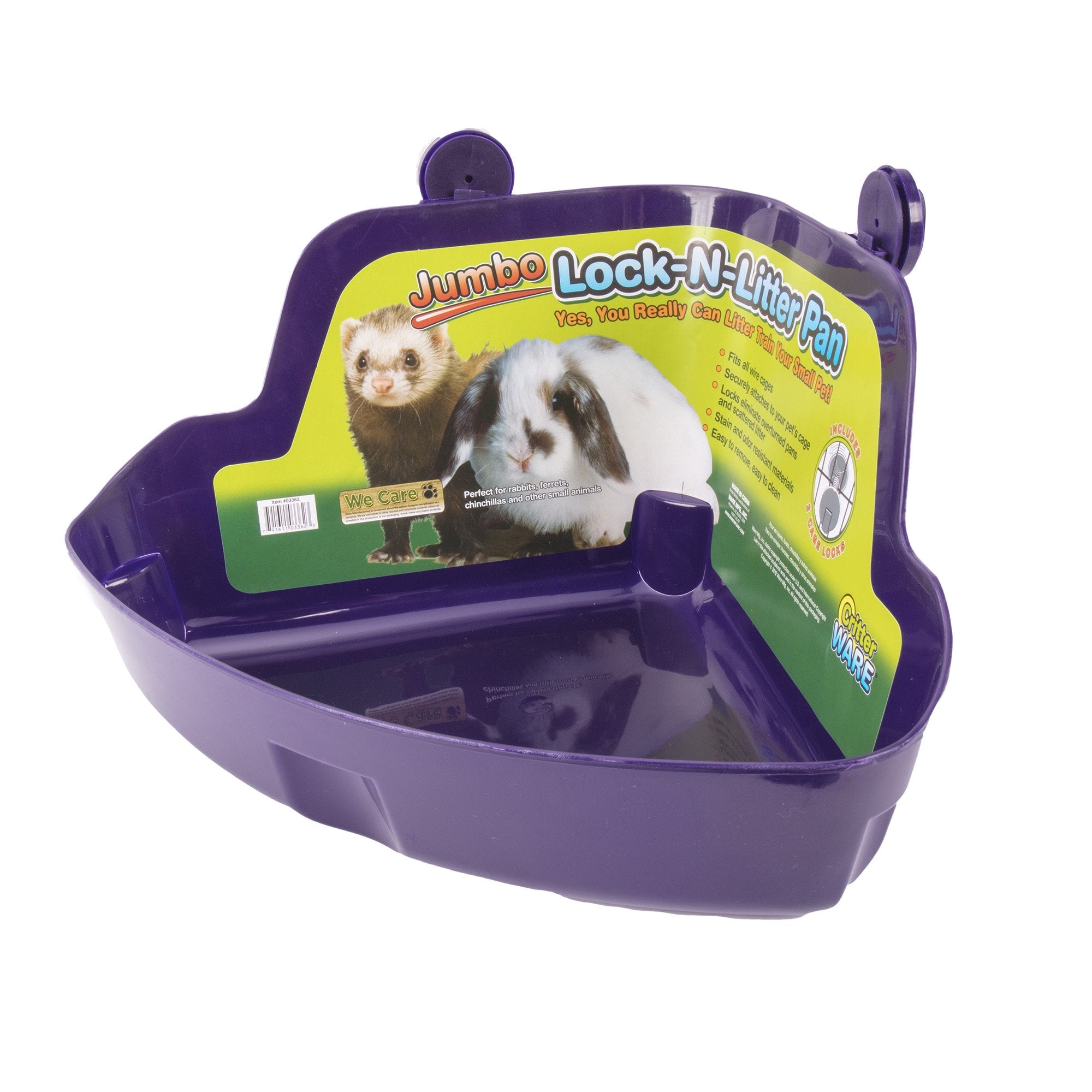 Ware Manufacturing Plastic Lock-N-Litter Bigger Pan For Small Pets, Jumbo - Colors May Vary