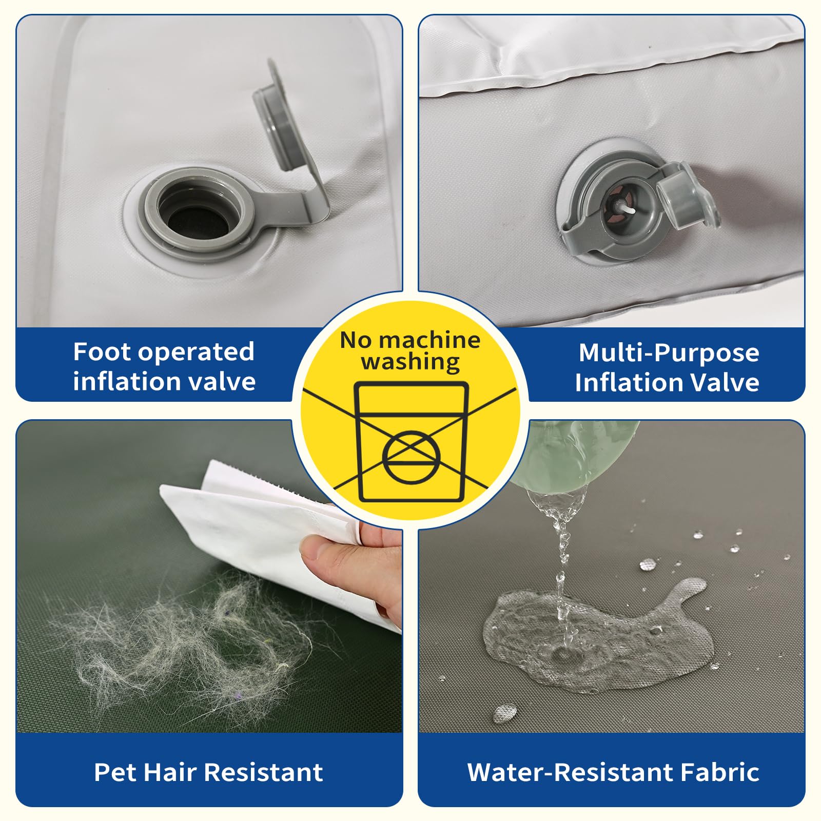 Abcpet Outdoor Inflatable Dog Bed For Small Dogs, Outdoor Travel Dogs Met With Removeable Cover, Inflated Dog Bed Waterproof Sum