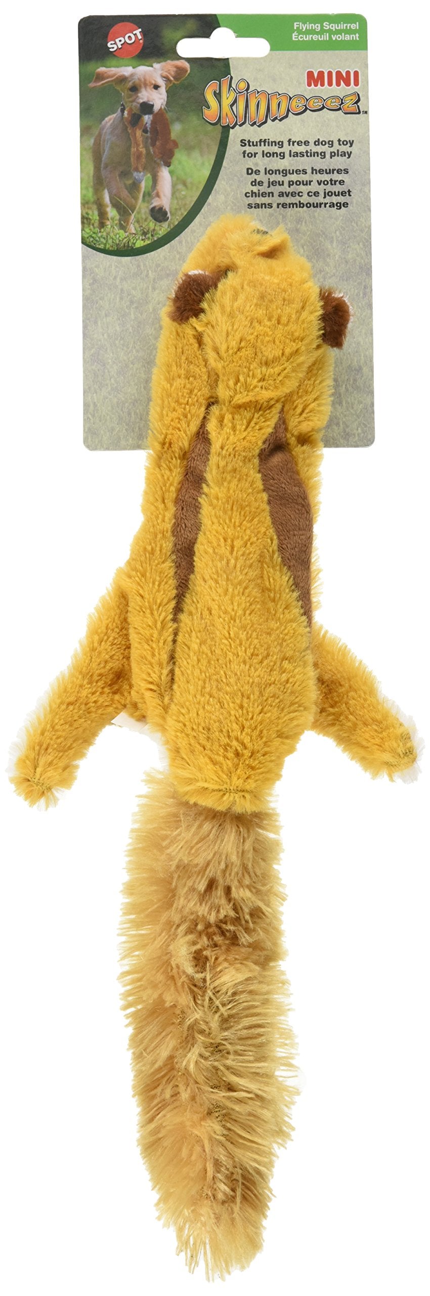 Spot By Ethical Products Skinneeez-The Original Stuffless Stuffingless Dog Toys-Squeak Toys Tug Toy Small Dogs And Large Dogs Puppy Chew Toy Alternative Interactive Dog Toy-Flying Squirrel-Small