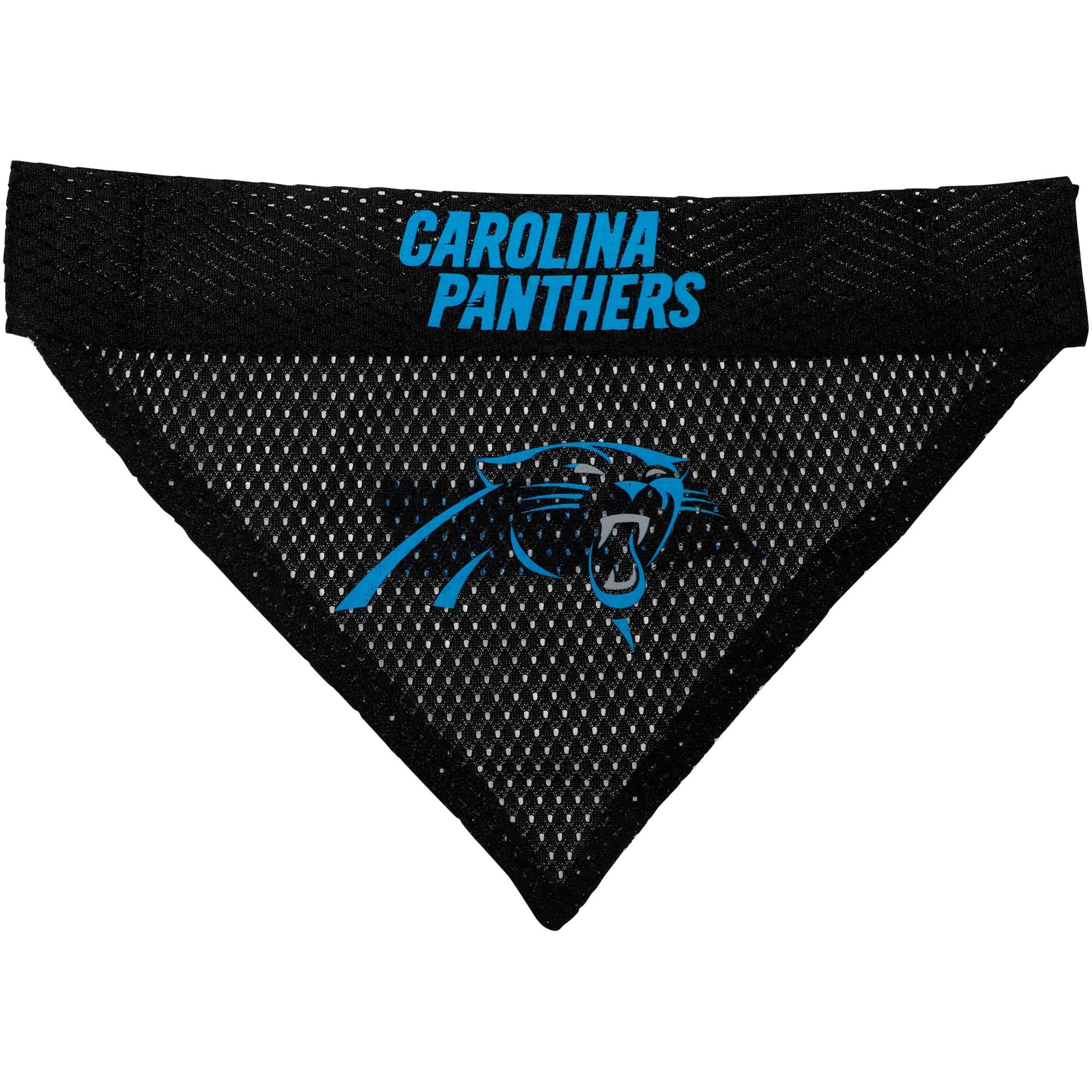 NFL DOG BANDANA - CAROLINA PANTHERS REVERSIBLE PET BANDANA. 2 Sided Sports Bandana with a PREMIUM Embroidery TEAM LOGO, Large/X-