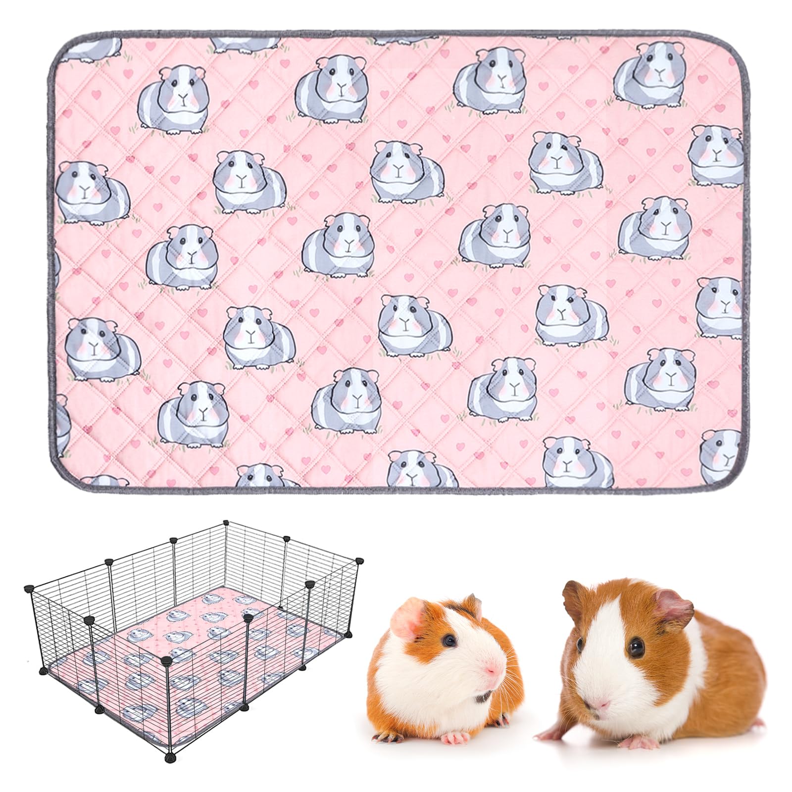 Pstardmoon Guinea Pig Cage Liners Waterproof Guinea Pig Pee Pads, Digital Print Washable Reusable & Anti Slip Guinea Pig Bedding