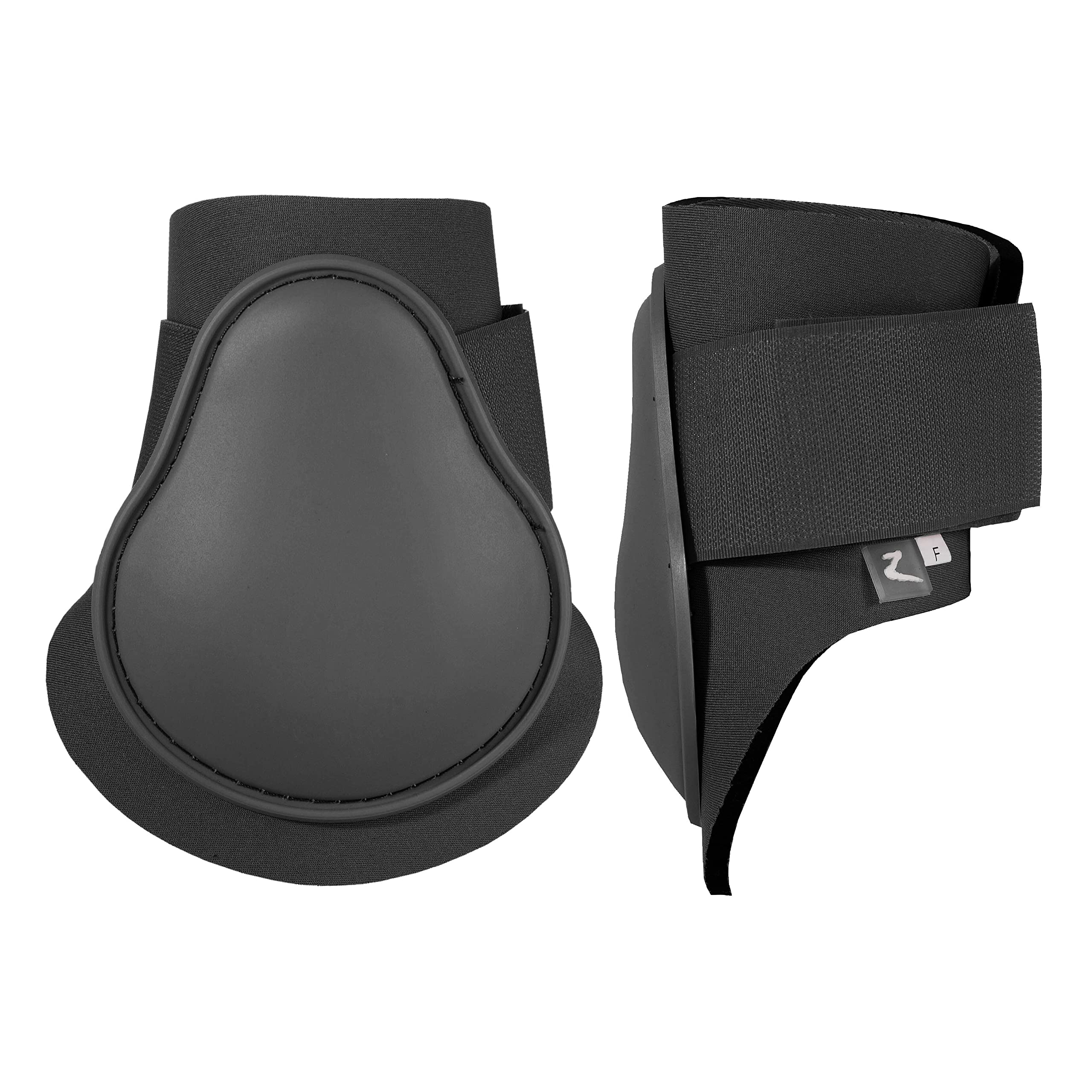 HORZE Chicago Fetlock Rear Boots | Lightweight, Adjustable, Jumping Horse Boots (Pair) - Black - Cob
