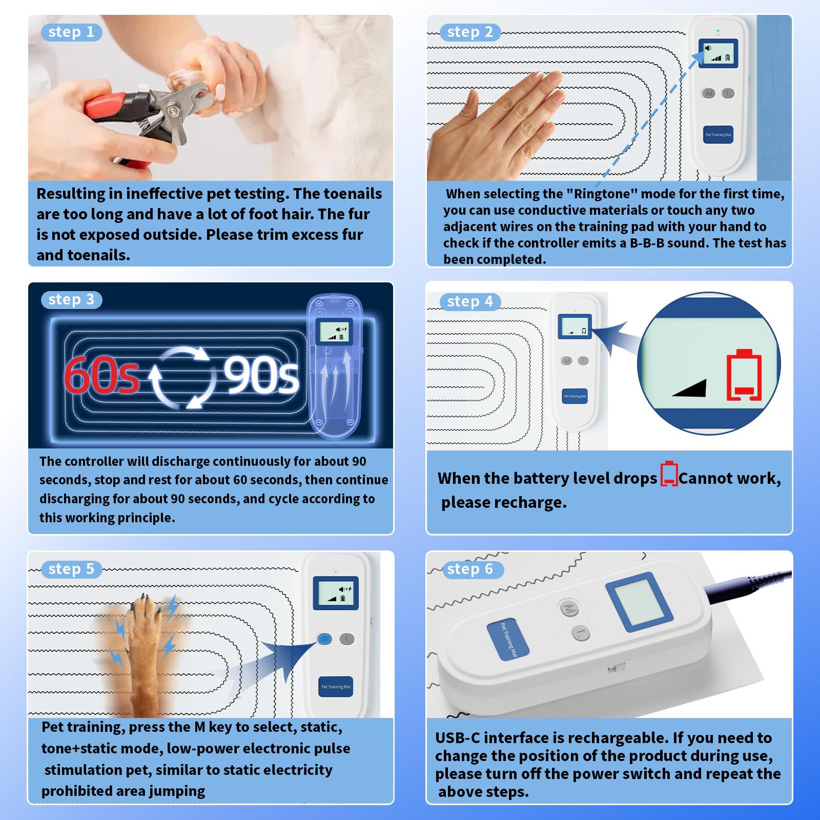 petnais scat mat for Cats -3 Training Modes,Indoor cat Deterrent Pad, cat and Dog safetyPet Shock Pads,Dog Feces pad,Prevents Ca