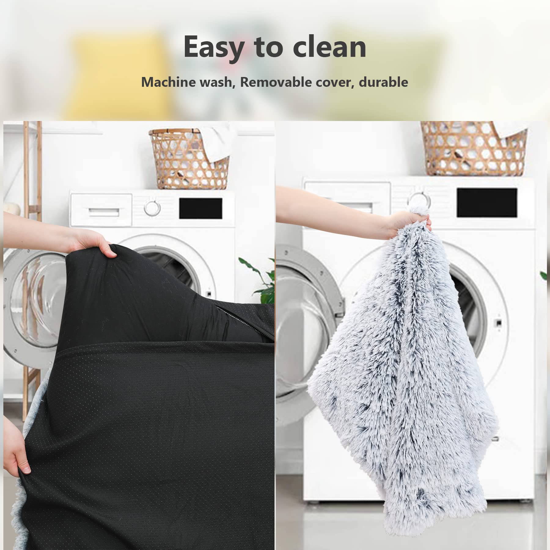 Vonabem Extral Large Dog Bed Washable With Removable Cover Waterproof,Xlarge Dog Crate Bed Xxl, Fluffy Plush Jumbo Pet Beds, Dog