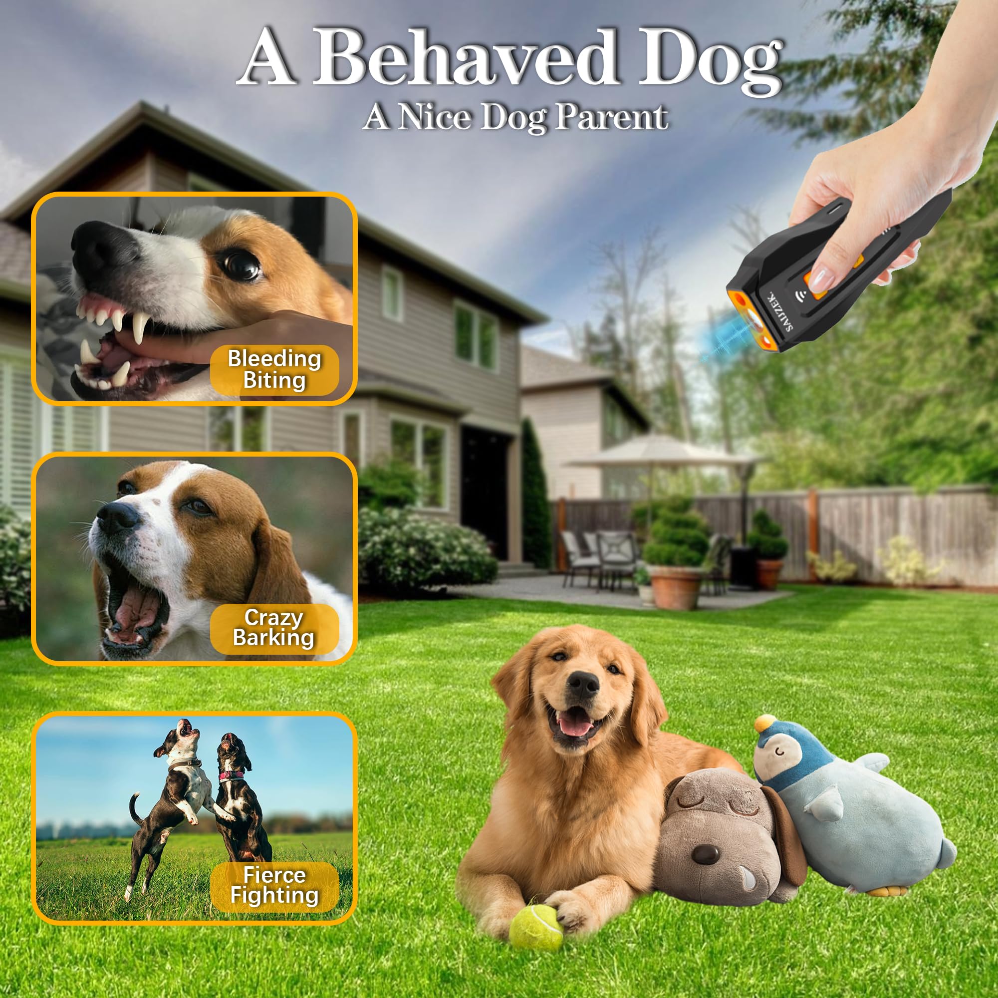 Ultrasonic Dog Trainer G2 | 3-In-1 Bark Deterrent Training Device | Anti Barking Silencer | Barks No More Devices | Stop Control