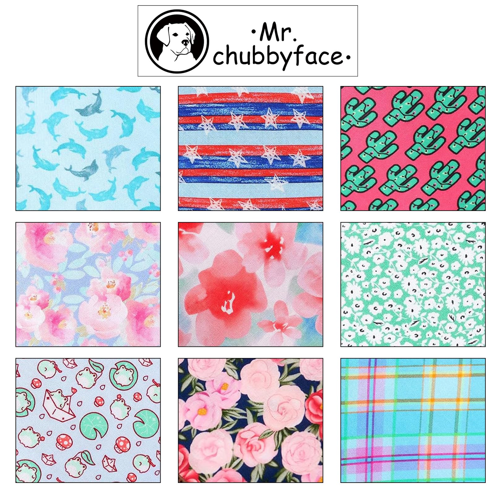 Mr. Chubbyface Blue Stripes Striped Dog Bandanas Reversible Triangle Bibs Scarf Accessories For Dogs Cats Pets L