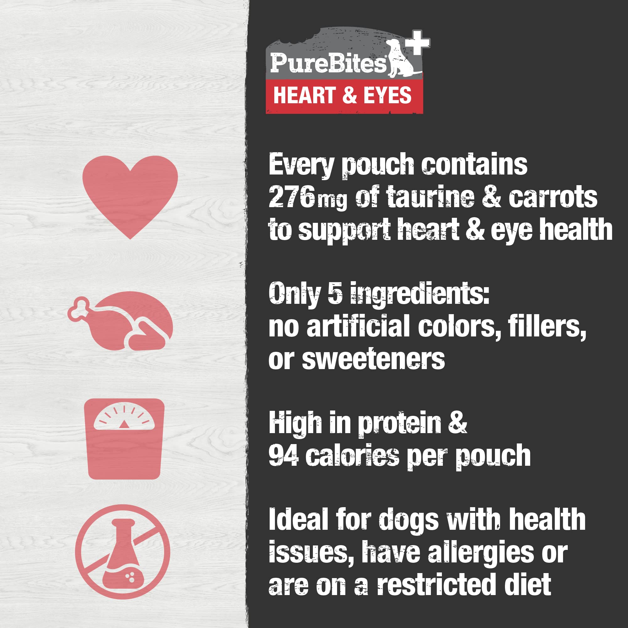 PureBites+ Heart & Eyes Squeezables for Dogs, only 5 Ingredients, case of 15