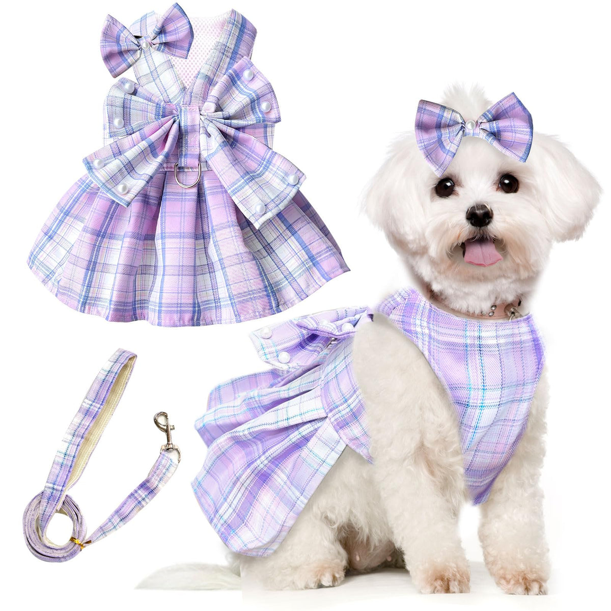 Petcare Cute Dog Dress Clothes For Small Dogs Cats Girl Female Purple –  Petocart