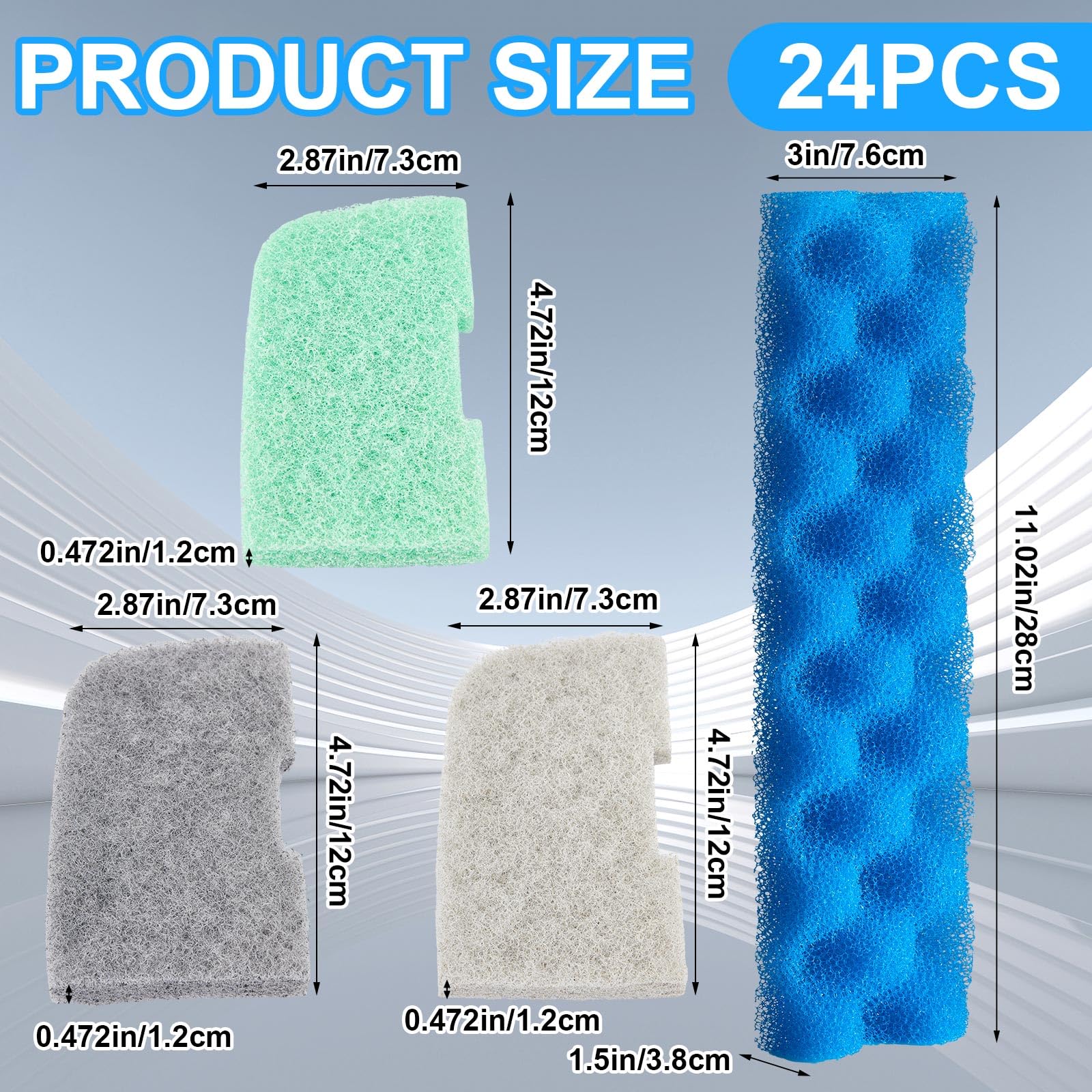 Threlaco 40 Pcs Replacement Filter Media Kit Compatible With Fluval 406/407 Aquarium Filters Including 4 Biological Foams, 12 Am