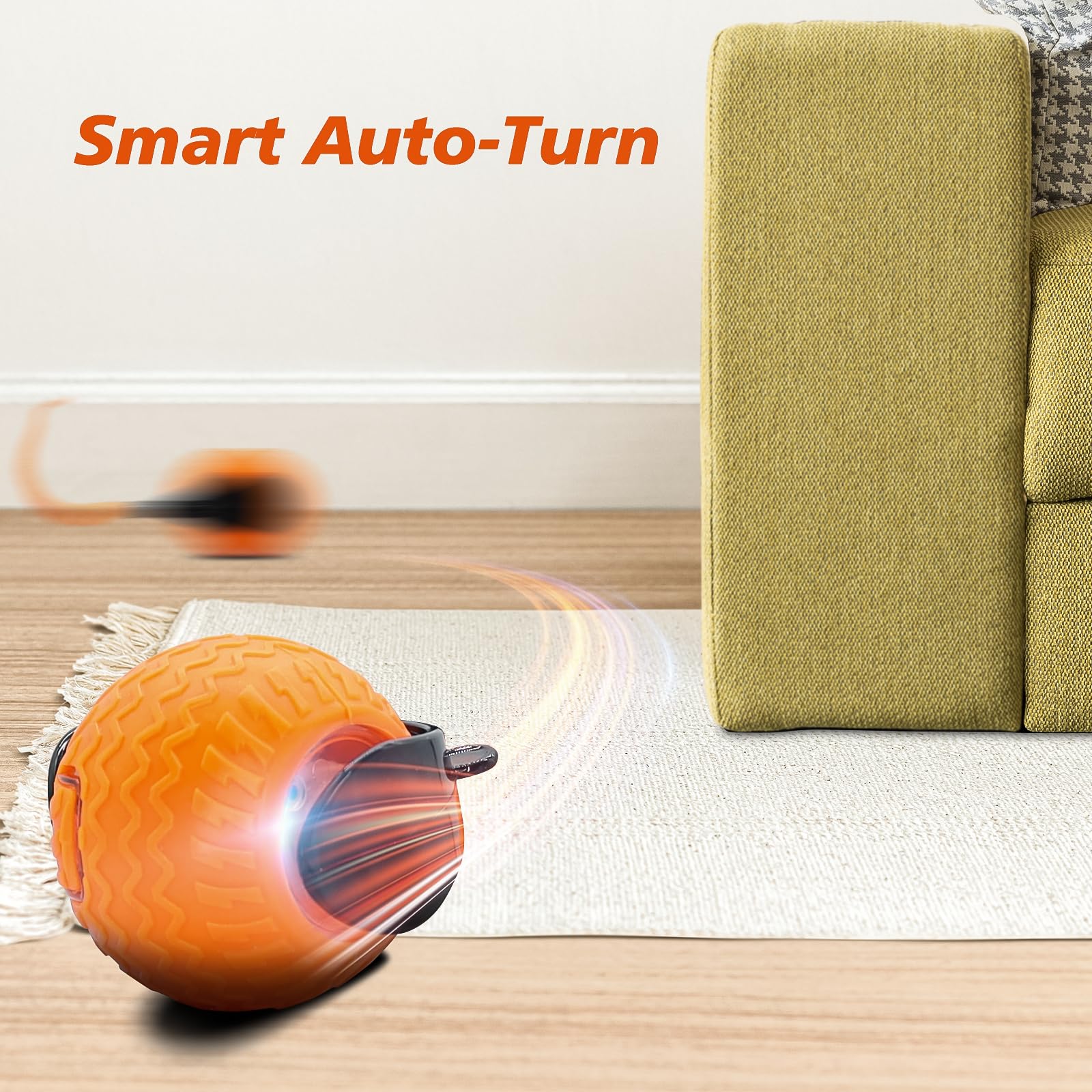 Wisafoi 2Pcs Interactive Cat Toy For Indoor Cats, Speedy Ball With Tail, Automatic Moving Cat Balls For Bored Indoor Adult Cats,