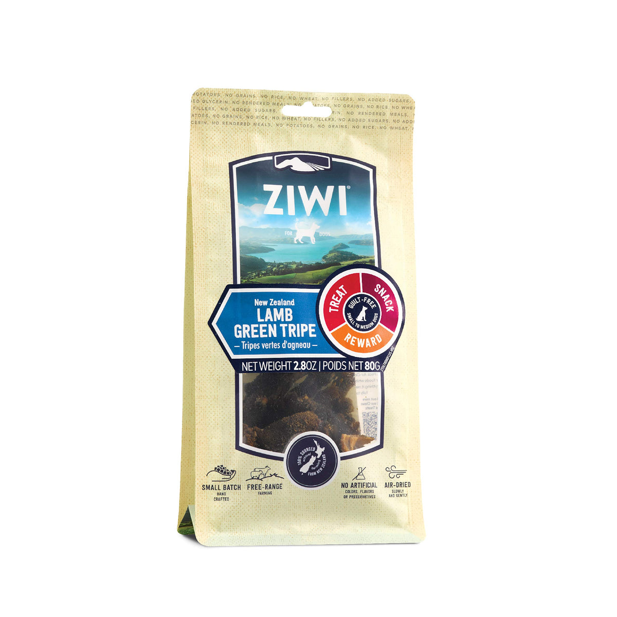 Ziwi Dog Chews And Treats - All Natural, Air-Dried, Single Protein, Grain-Free, High-Value Treat, Snack, Reward (Lamb Green Tripe) 2.8 Ounce (Pack Of 1)