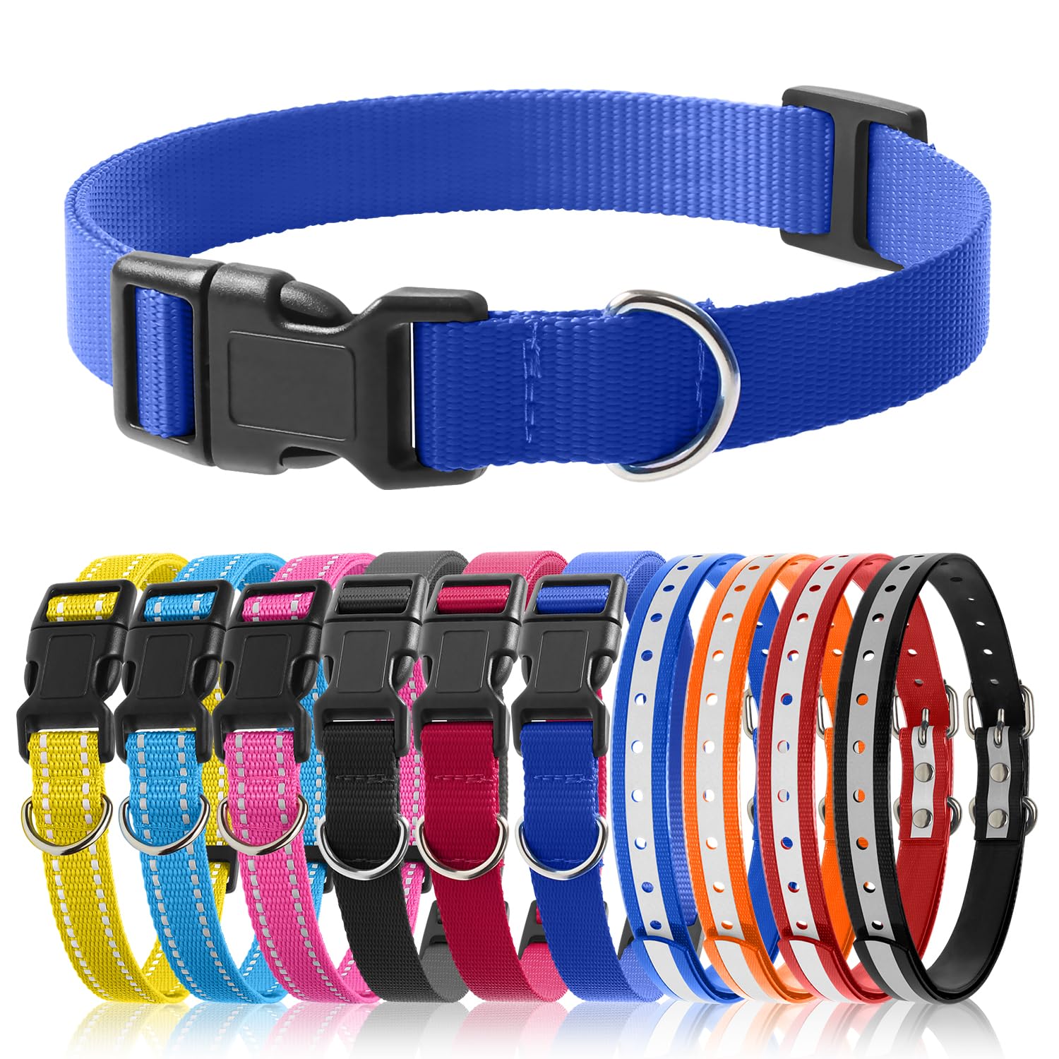 Petjoy Shock Collar Replacement Collar Strap, Bark Collar Replacement Strap 3-Packs, 3/4 Inch Dog Collar With Quick Release Buck