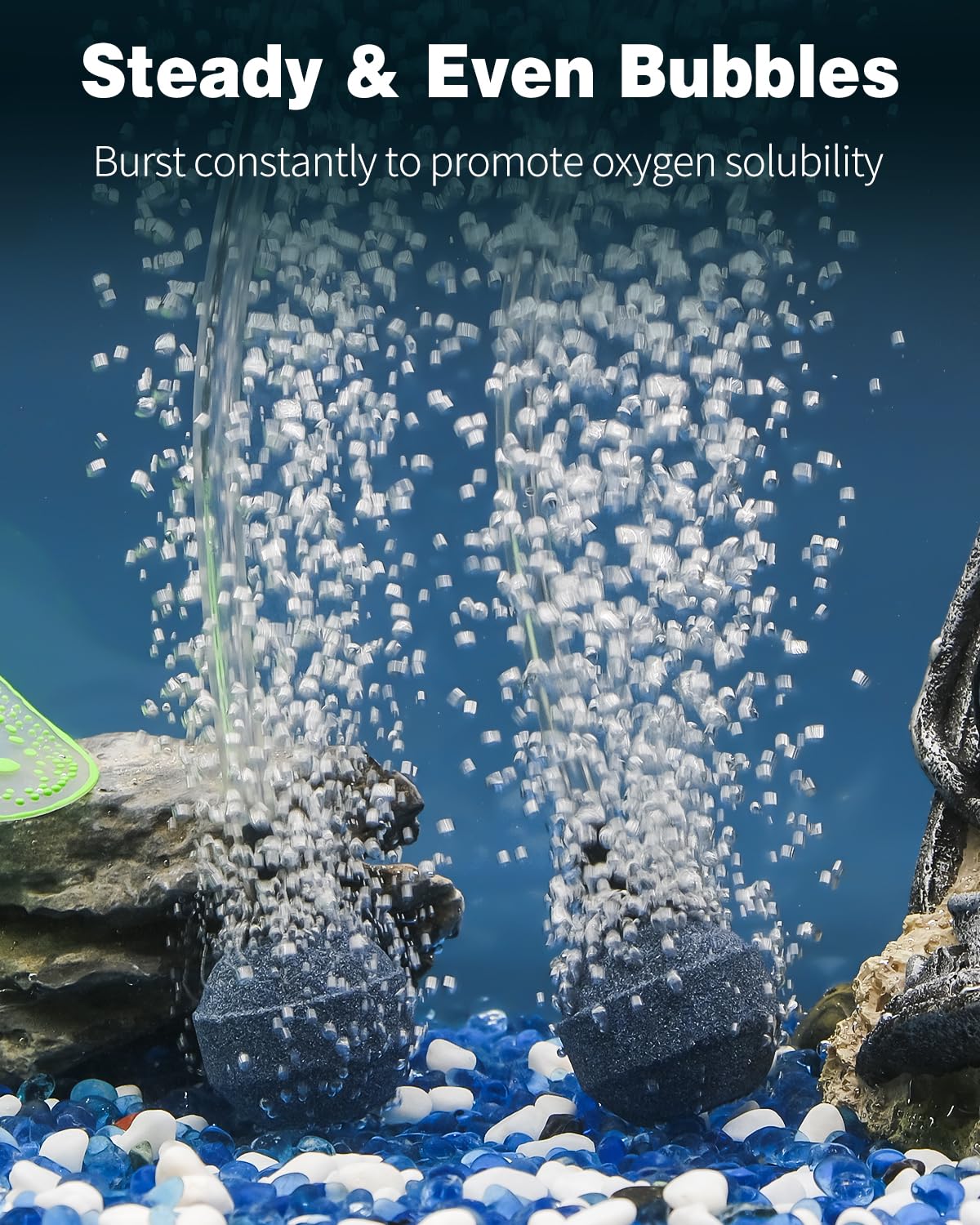 Pawfly Aquarium 1.2 Inch Air Stone Ball Bubble Diffuser Release Tool For Air Pumps Fish Tanks Small Buckets And Koi Ponds, 6 Pack