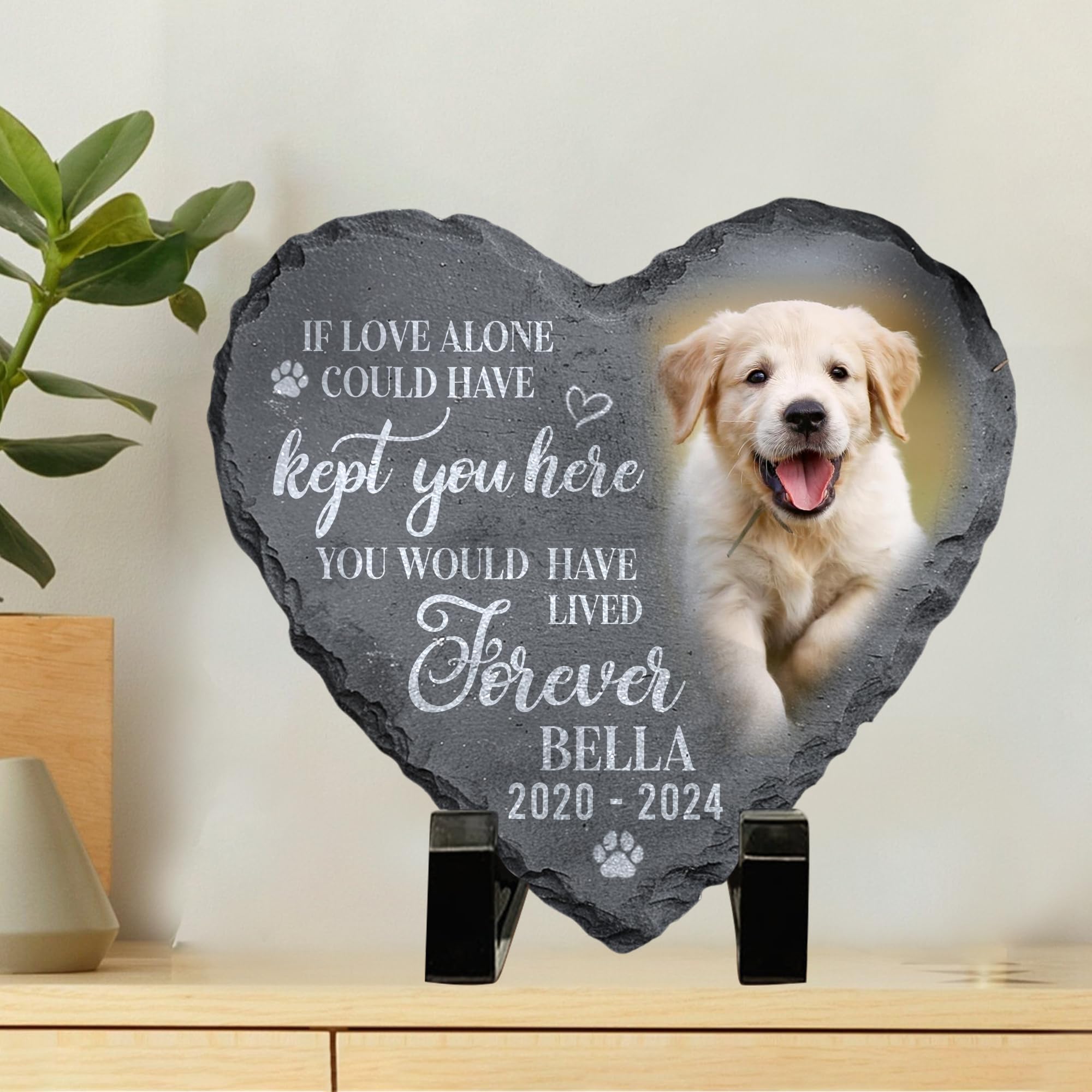 Famitrendz Personalized Memorial Gifts For Pet Loss, Custom Photo Pet Memorial Stone, Gifts For Cat & Dog Lovers