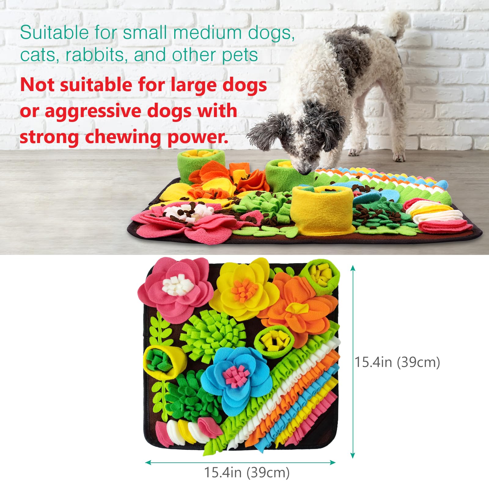 Oria Snuffle Mat For Dogs, Interactive Sniff Mat For Slow Eating And Keep Busy, Nosework Feeding Mat, Dog Puzzle Toy For Boredom