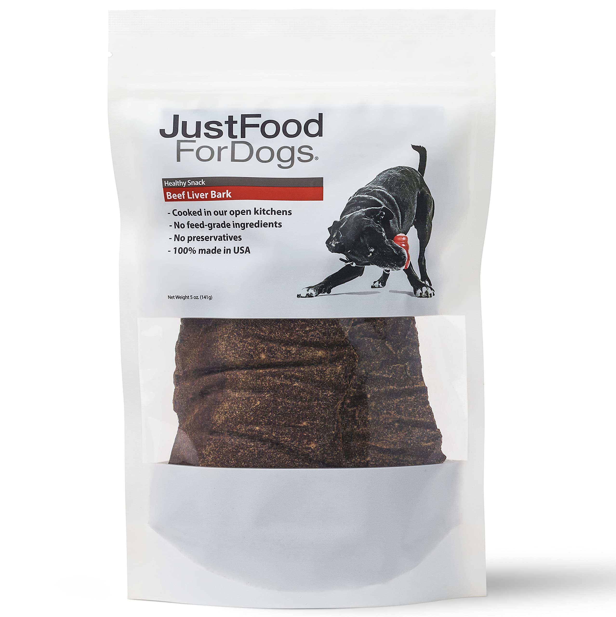 JustFoodForDogs Limited-Ingredient Beef Liver Healthy Dog Treats, Preservative-Free, Made in The USA, 5 oz