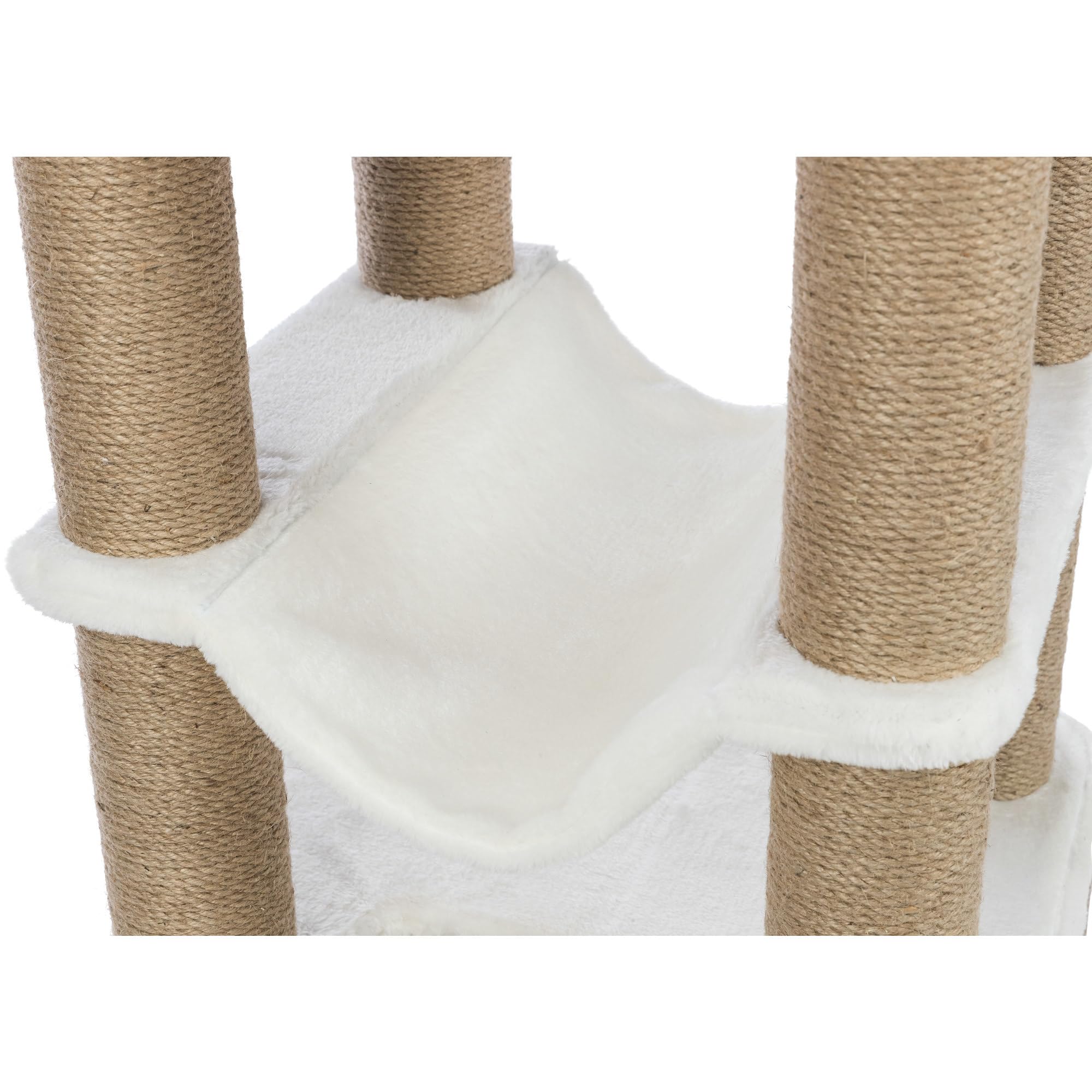 TRIXIE Lucano XXL 43-in Cat Tower, Sisal Scratching Posts, Cat Tree with Plush Condo, Cushions, Dangling Cat Toys, Brown