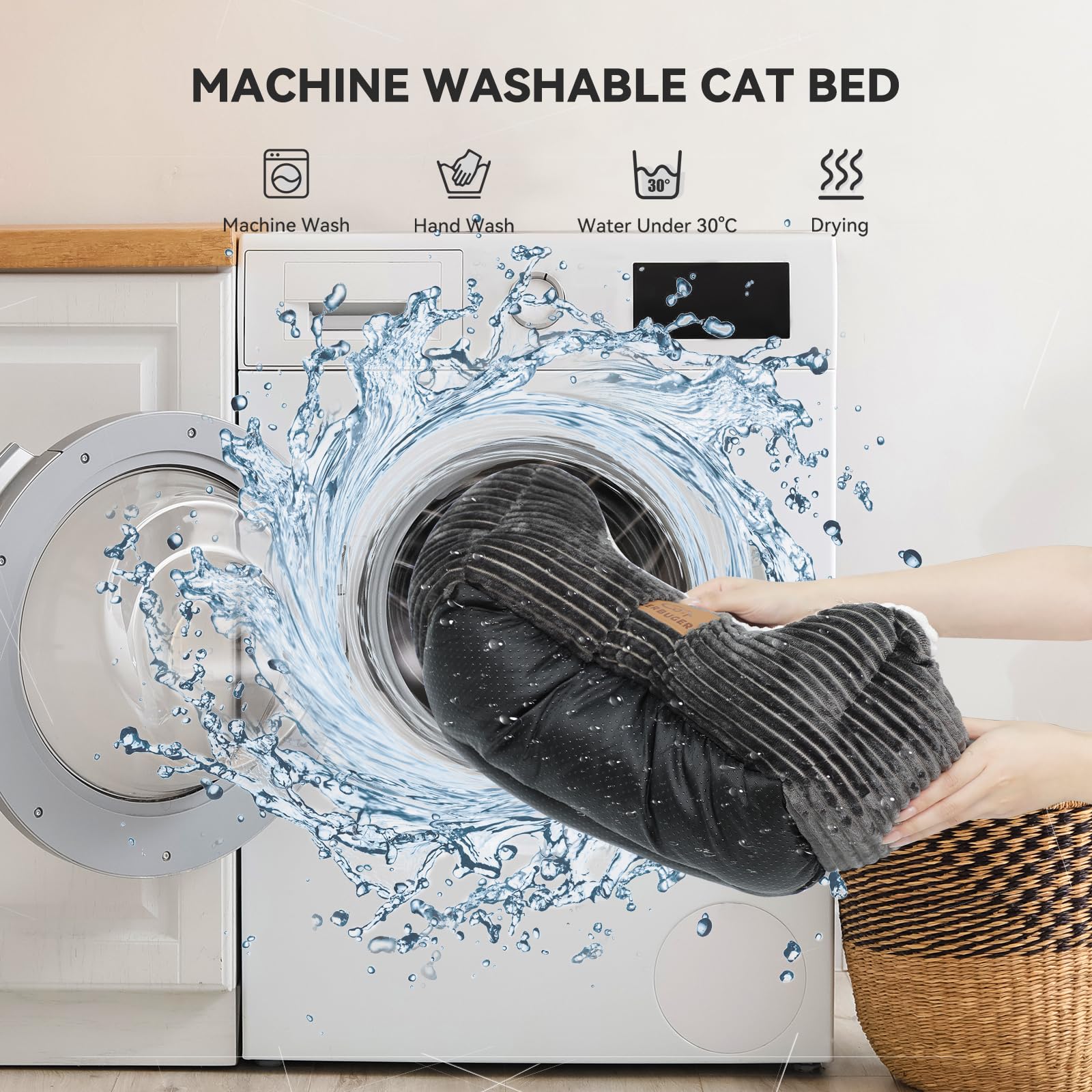 Cat Dog Bed For Pets, Rectangle Pet Bed Gift For Puppy And Kitten, Machine Washable Calming Fluffy Pet Couch Sofa For Indoor Out