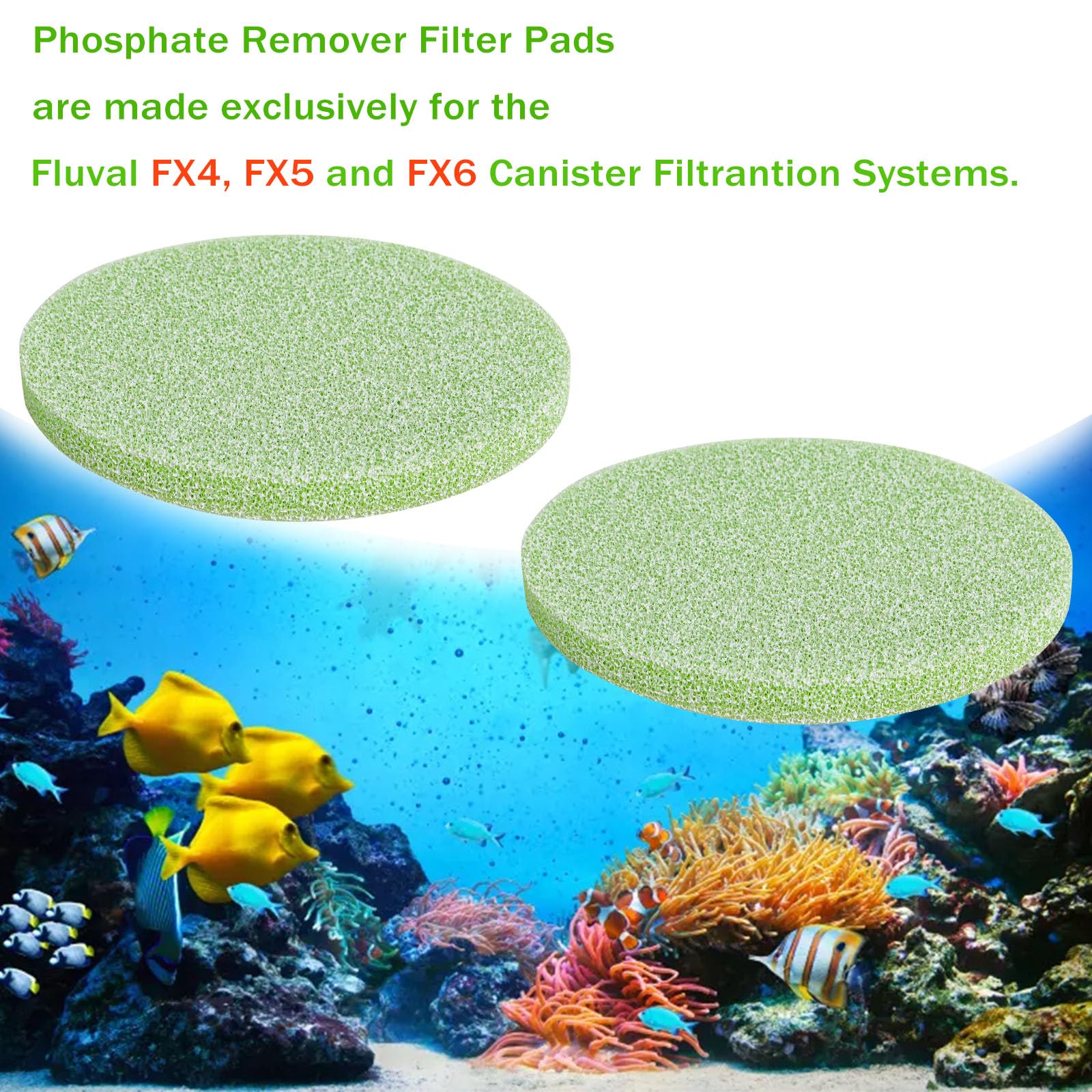 Fx4 Phosphate Remover Filter Pads Compatible With Fluval Fx4 Fx5 / Fx6 Canister Filter,Replacement Aquarium Canister Filter Medi