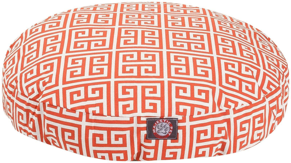 Orange Towers Large Round Indoor Outdoor Pet Dog Bed With Removable Washable Cover By Majestic Pet Products