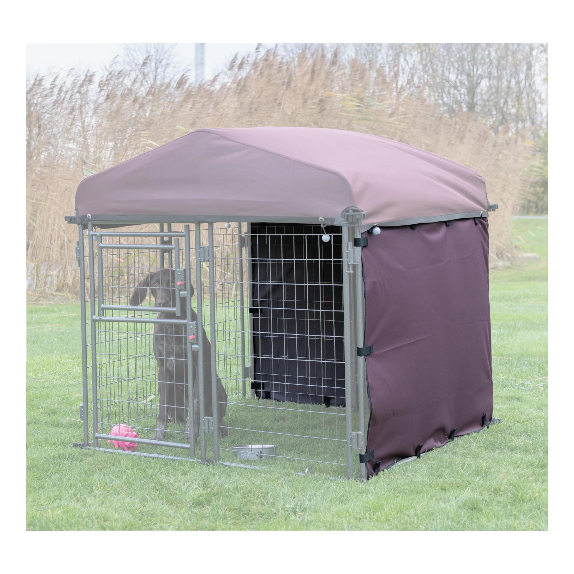 Trixie Dog Kennel Sunshade, All Weather Protection Side Panels, Fits 4X4X4.5-Ft Kennel, Medium