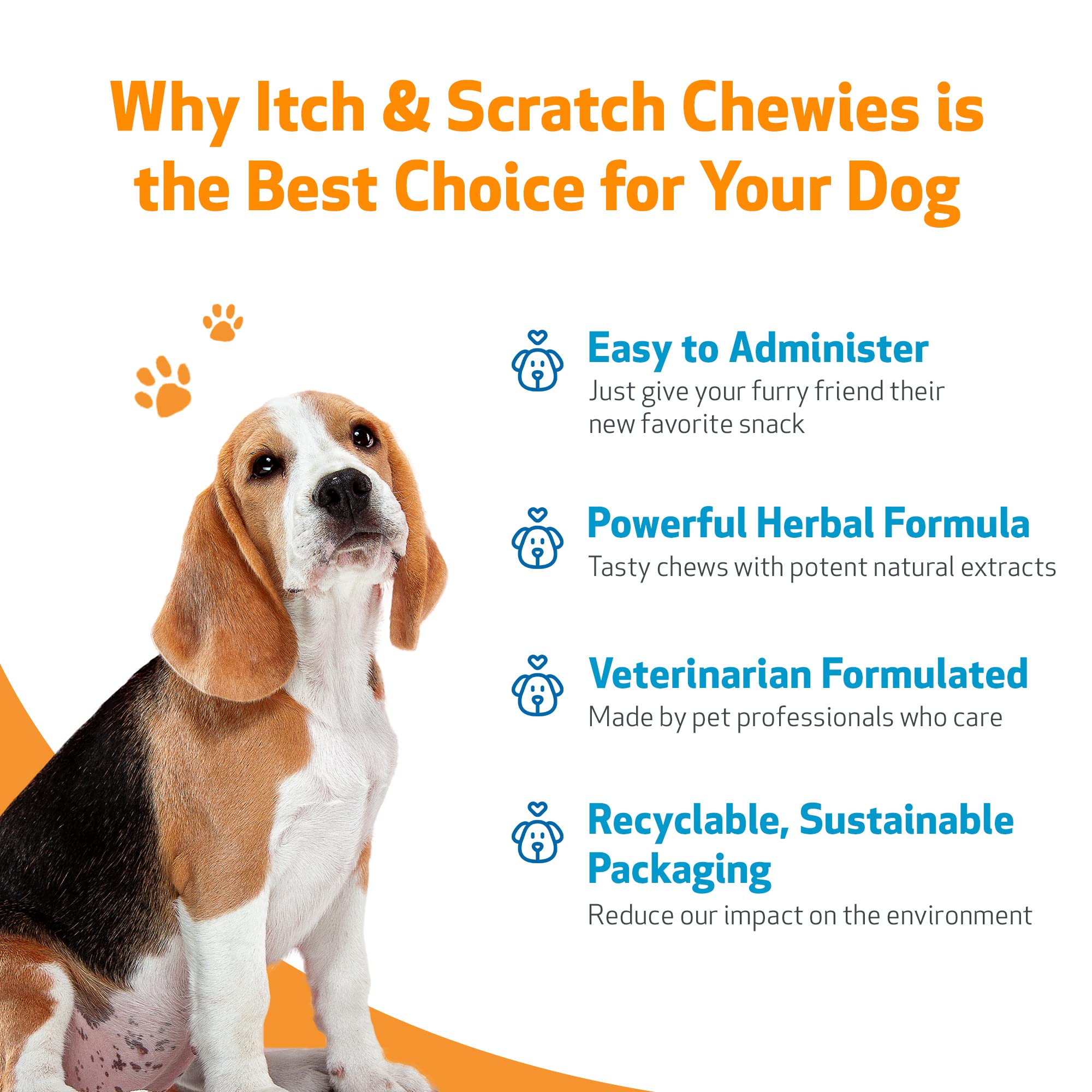 Pet Wellbeing Itch & Scratch Chewies for Dogs - Supports Healthy Itch Response to Occasional Skin Allergies, Skin Health, Chines