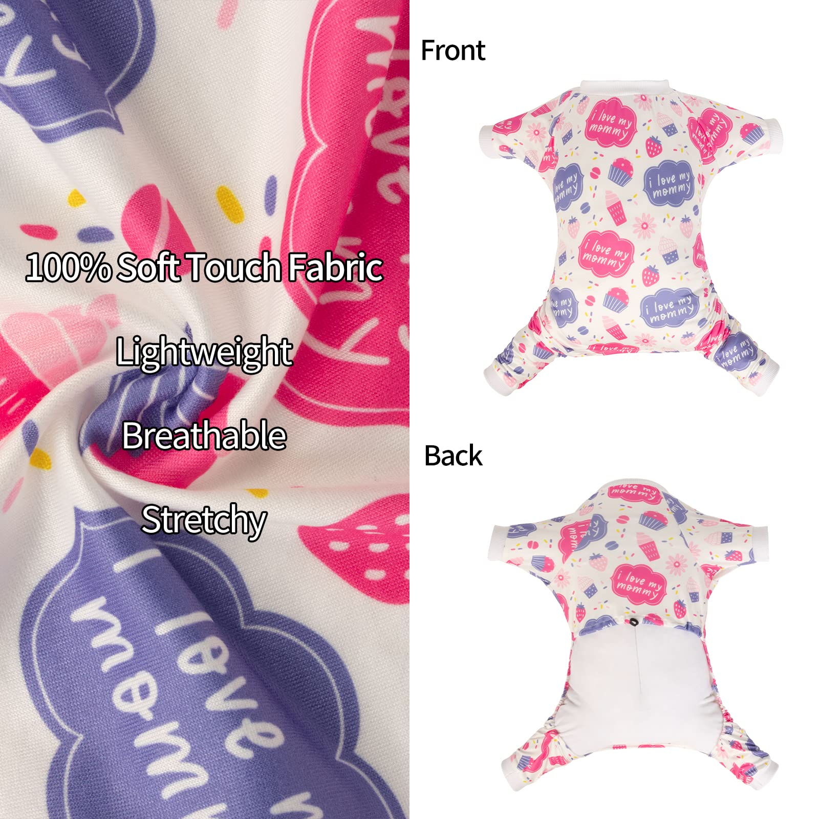 Cutebone Small Dog Pajamas Shirt Stretchy Summer Puppy Pjs Soft Cat Onesies Pet Clothes For Daily Wear Da18M