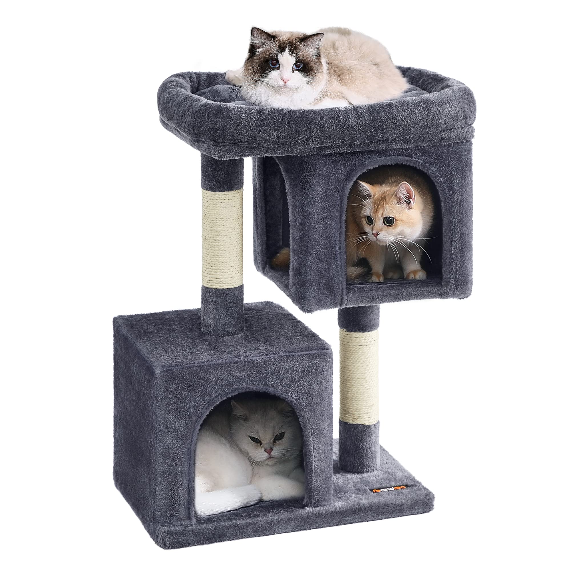 Feandrea Cat Tree, 29.1-Inch Cat Tower, M, Cat Condo For Medium Cats Up To 11 Lb, Large Cat Perch, 2 Cat Caves, Scratching Post,