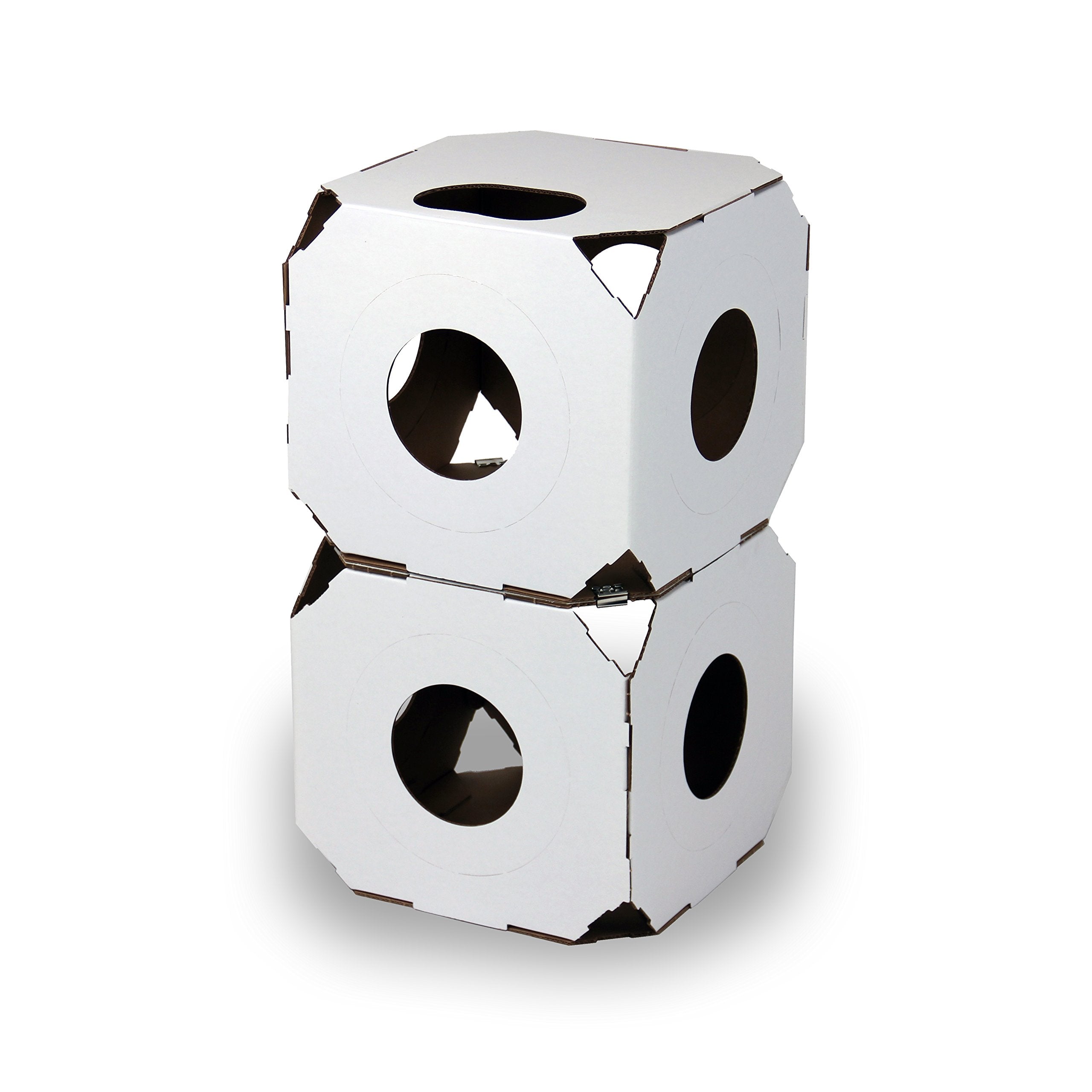 Catty Stacks Durable, Modular Cat House Cubes/Cat Condos, Made In Usa (2Pack, White)