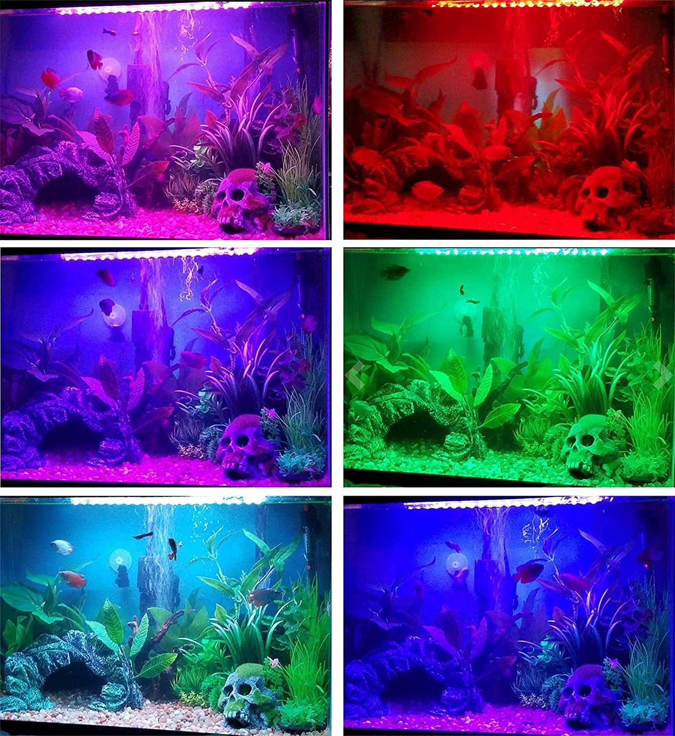 S SMIFUL LED Aquarium Lights, RGB Fish Tank Lights, Underwater IP68 Waterproof Submersible Remote Control Tank Lights Color Chan