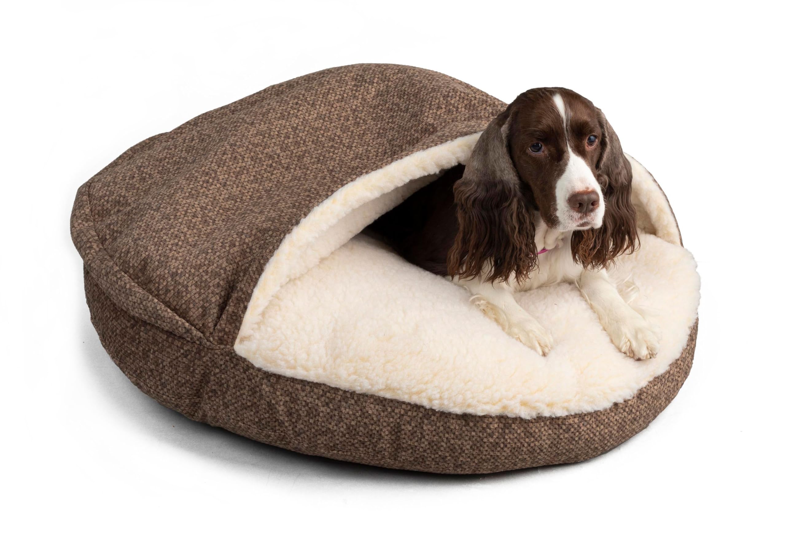 Snoozer Luxury Microsuede Cozy Cave Pet Bed, Show Dog Collection, Extra Large, Merlin Camel