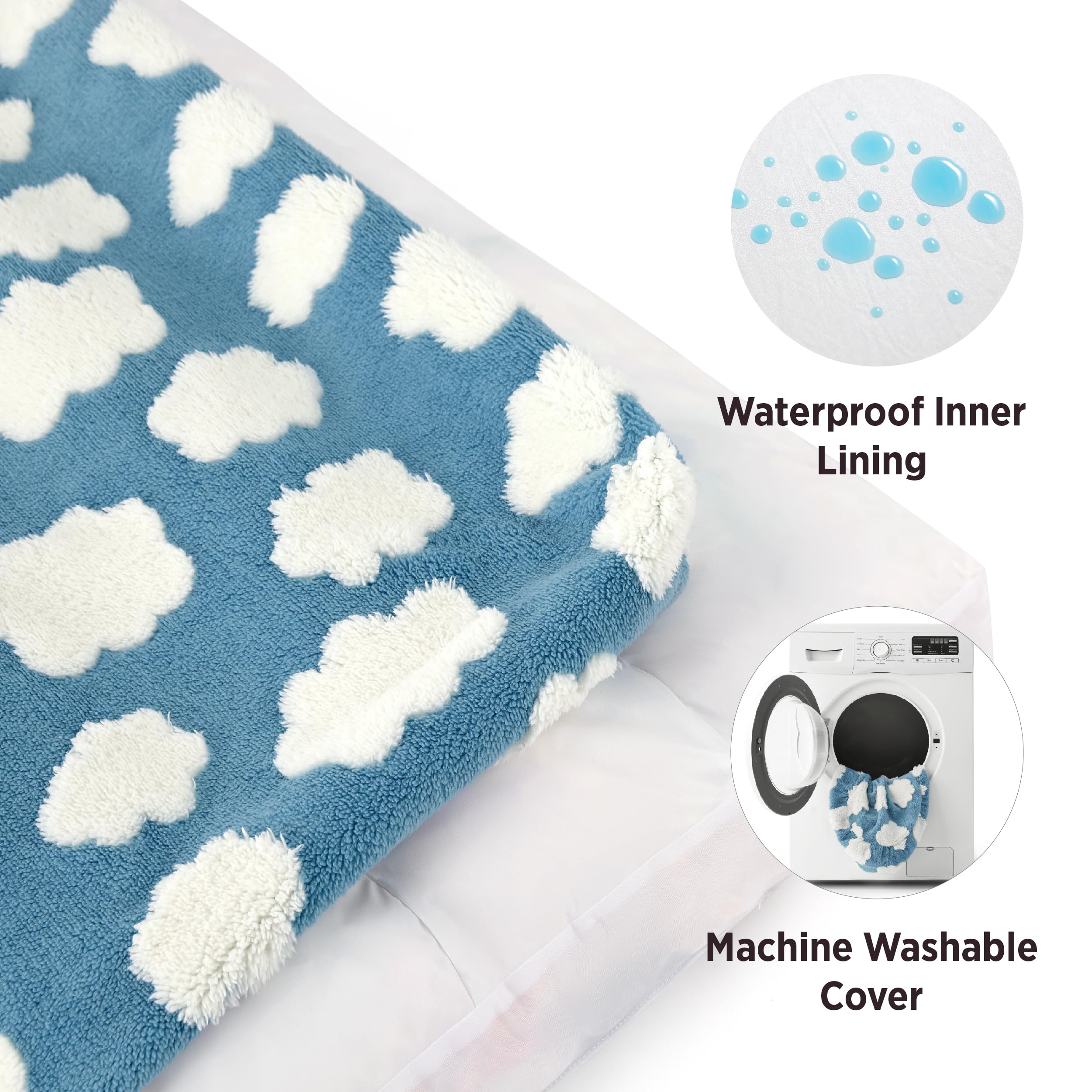 Lesure Cute Xl Dog Bed-Extra Large Thick Shredded Chopped Foam Pet Bed Indoor With Removable Washable Cover, Modern Fuzzy Plush