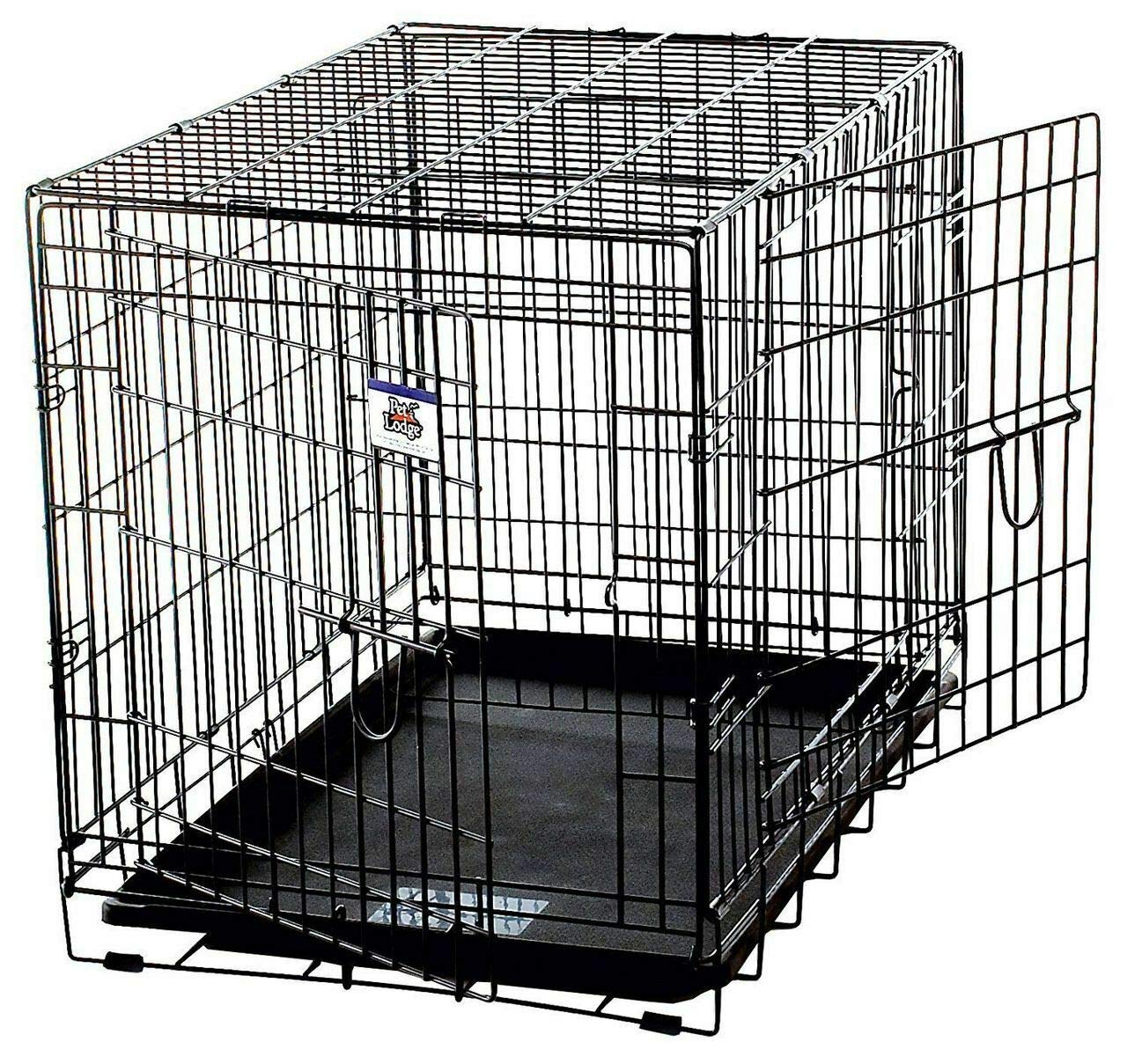 Pet Lodge® Wire Dog Crate | Small Pet Carrier | Easy To Clean | Multi-Functional Pet Crate | Double Door Crate | Great For Pets Up To 70Lbs | Large