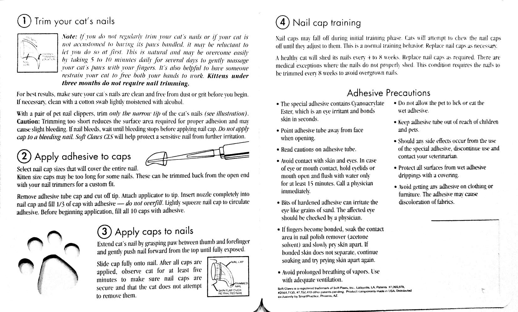 Soft Claws Nail Caps For Cats With Cleat Lock System - 40-Pack Cat Claw Caps For 4-6 Weeks Of Protection - Long-Lasting Cat Scra