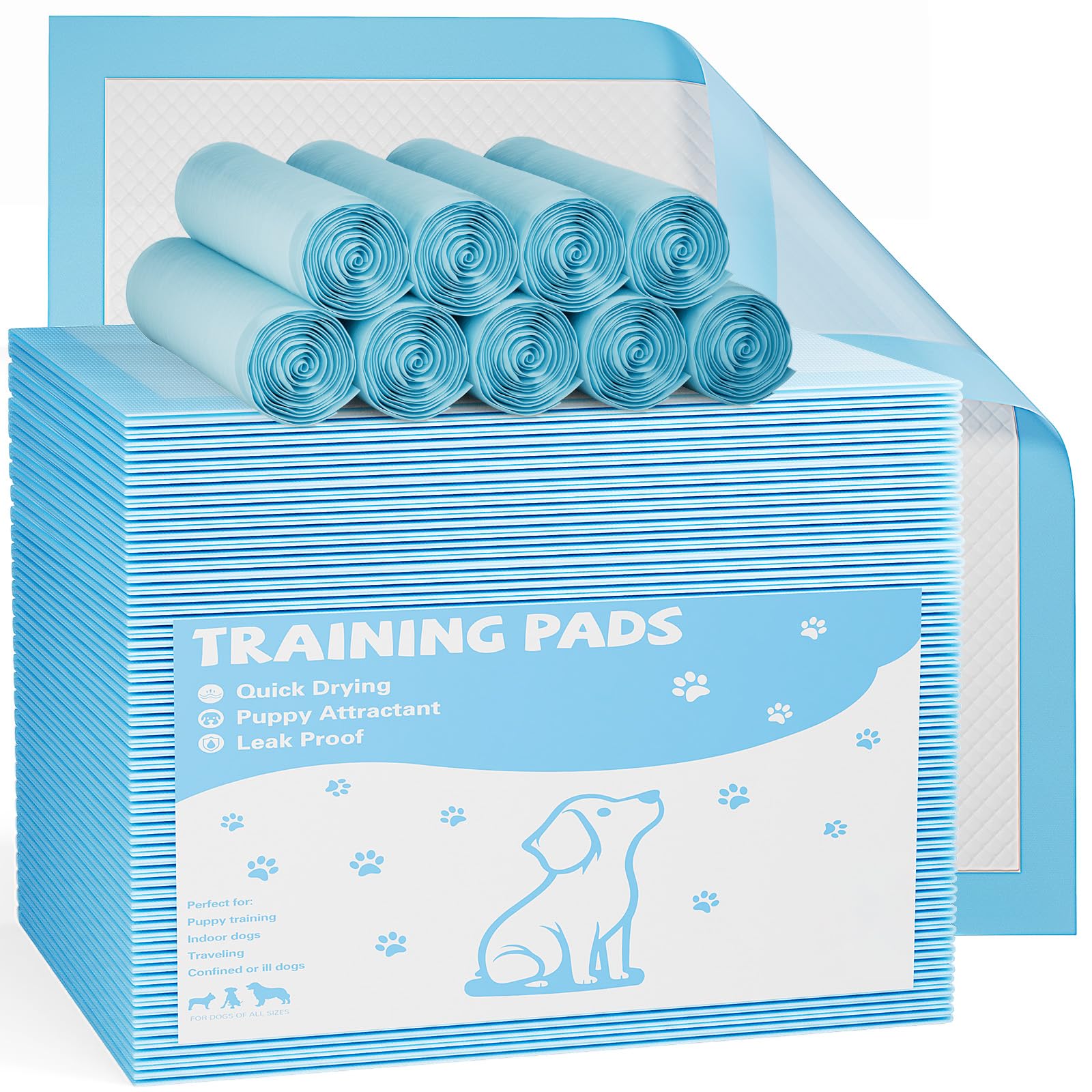 Sweetcrispy 200 Count Dog Puppy Pee Pads, Disposable Training Pee Pads, 6-Layer Leakprood and Quick Drying, Regular Size 22x 2