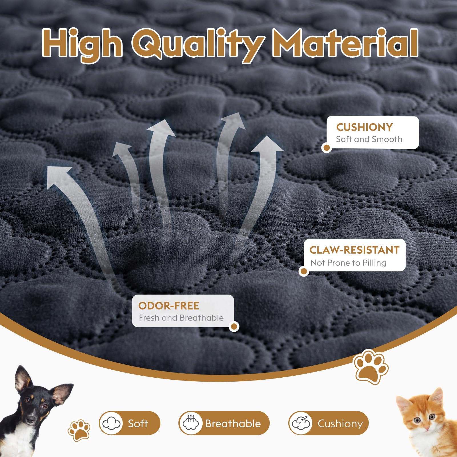 Funfurry 100% Double-Sided Waterproof Blanket, Couch Cover For Dogs Washable, Reversible Dog Bed Cover.(Dark&Light Grey, 30 X 70