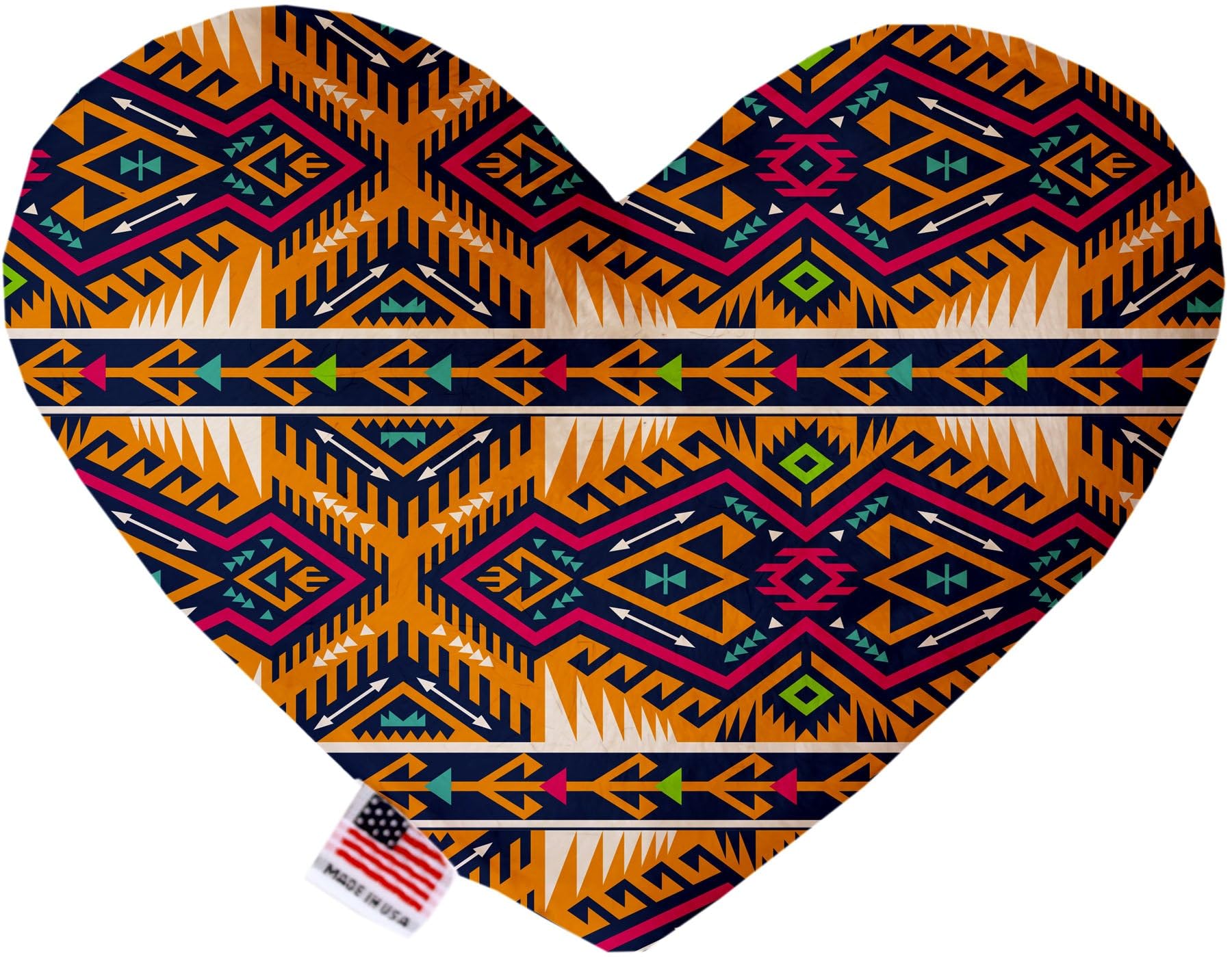 Pet and Dog Plush Heart or Bone Toy, &quot;Southwestern Group&quot; (Available in different sizes, and 12 different pattern options!) Tan Southwest 6&quot; Plush Heart