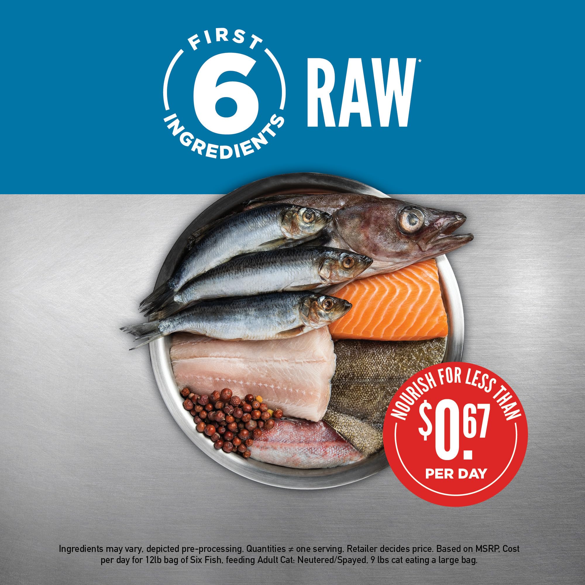 ORIJEN Six Fish Dry Cat Food, Grain Free Cat Food for All Life Stages, With WholePrey Ingredients, 12lb