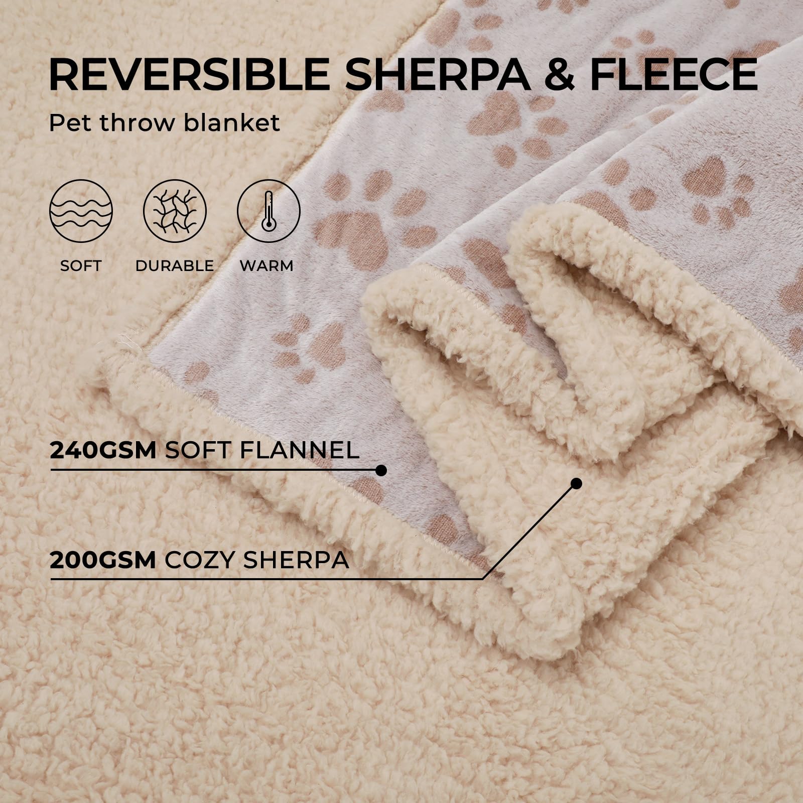 Luciphia Waterproof Pet Blankets For Couch Sofa Bed Cover Liquid Pee Proof Washable Soft Fluffy Large Dog Blanket Reversible Fur