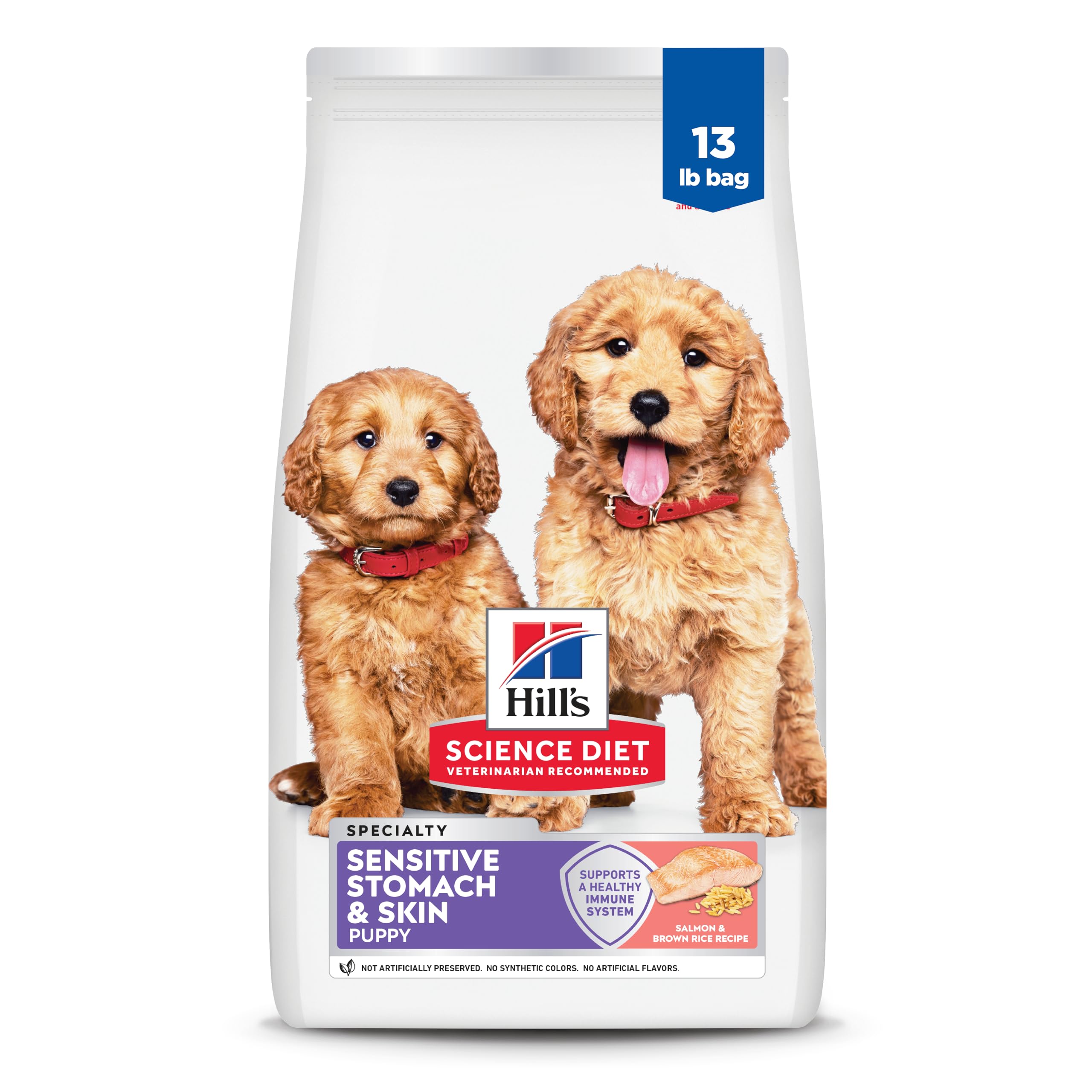 Hills Science Diet Sensitive Stomach & Skin, Puppy, Stomach & Skin Sensitivity Support, Dry Dog Food, Salmon & Brown Rice, 13 l