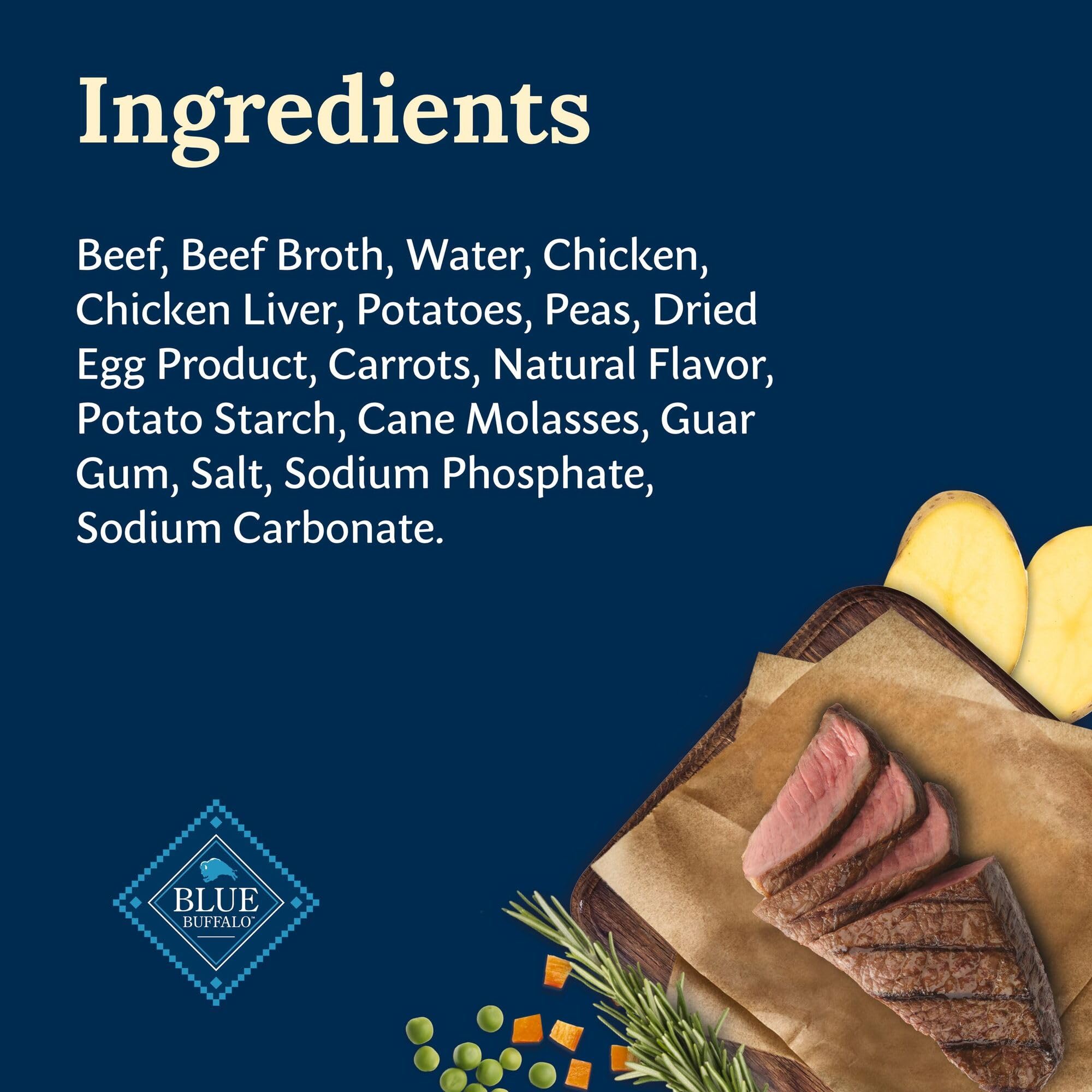 Blue Buffalo Delectables Natural Wet Dog Food Toppers, Hearty Beef Cuts in Gravy, 3-oz (24 Pouches)
