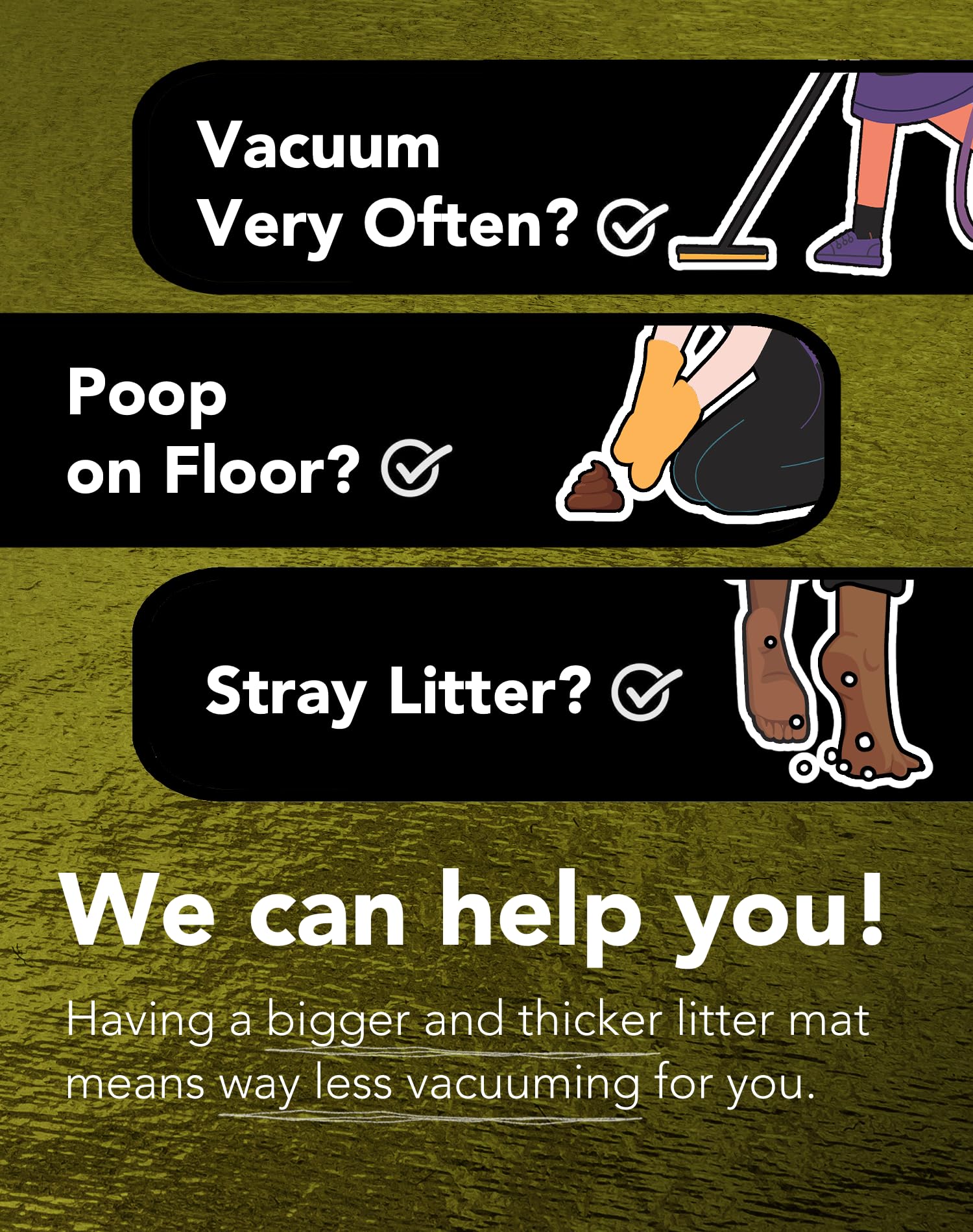 Lukamoo Cute Cat Litter Mat (30X20), Large/L, For Kitty Litter & Cute Cat Litter Box, Litter Trapping Mat (Mackerel Tabby)